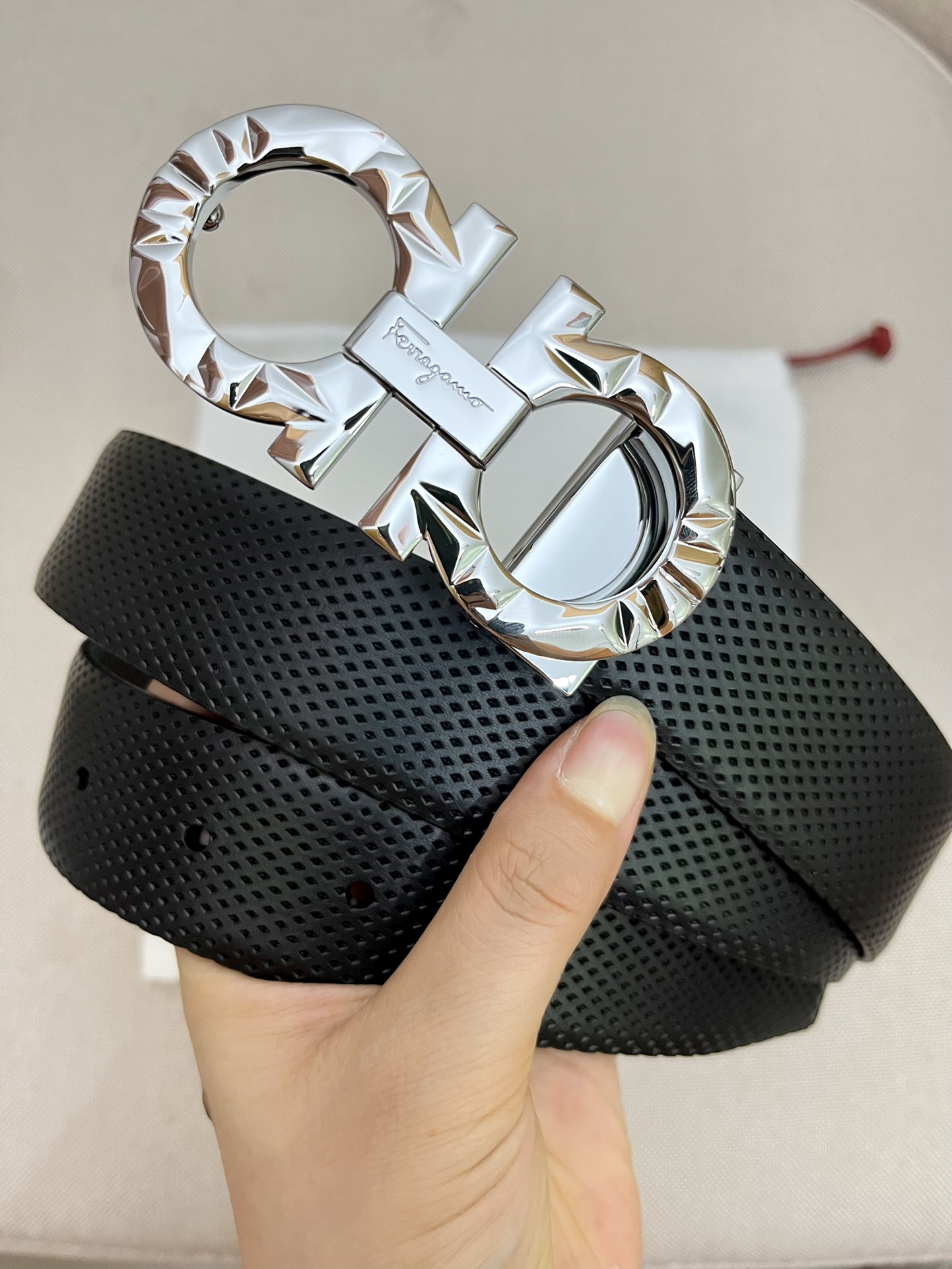 Salvatore Ferragamo Male Leather Belt Top Grain Leather M