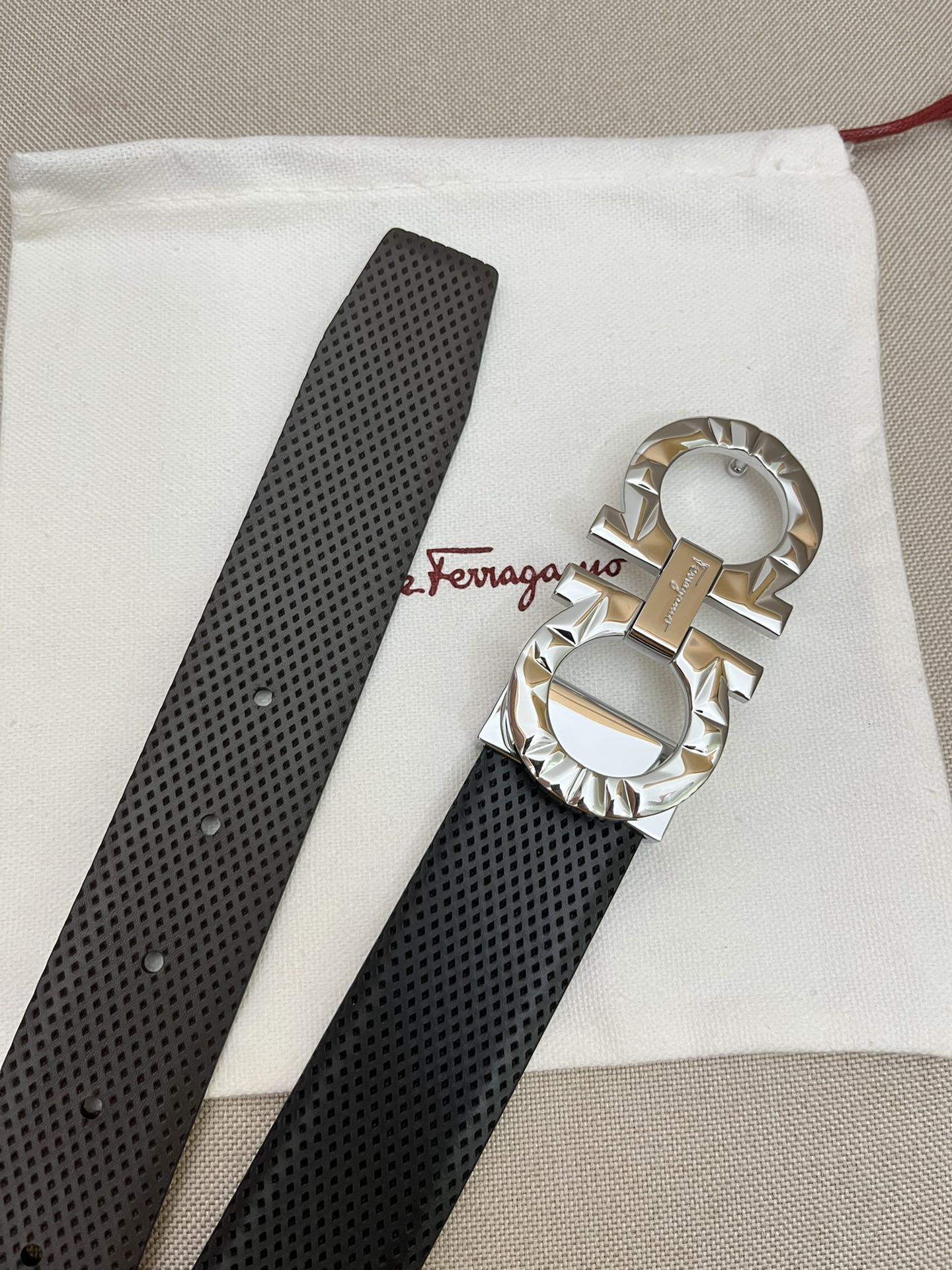 Salvatore Ferragamo Male Leather Belt Top Grain Leather M