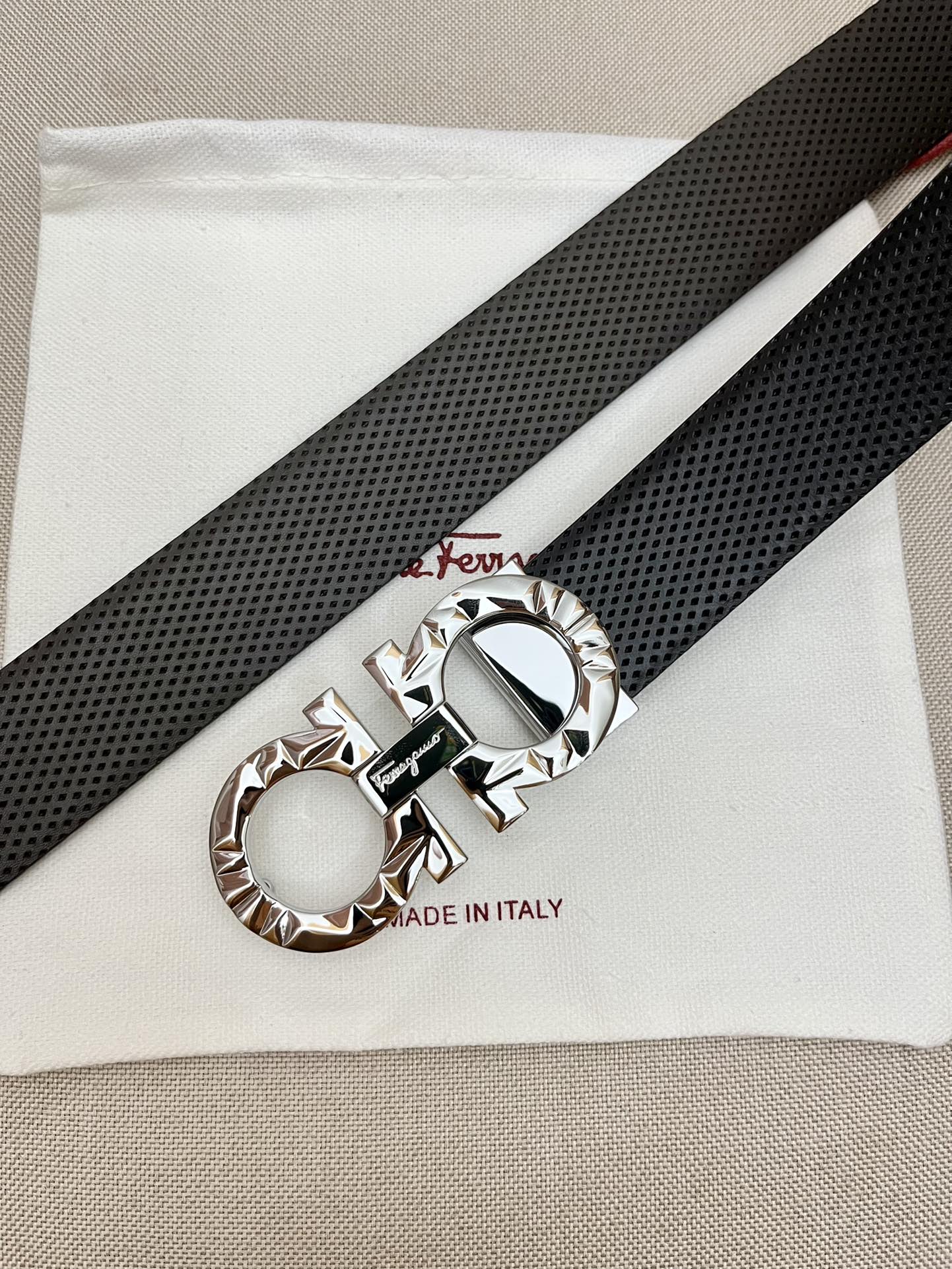 Salvatore Ferragamo Male Leather Belt Top Grain Leather M