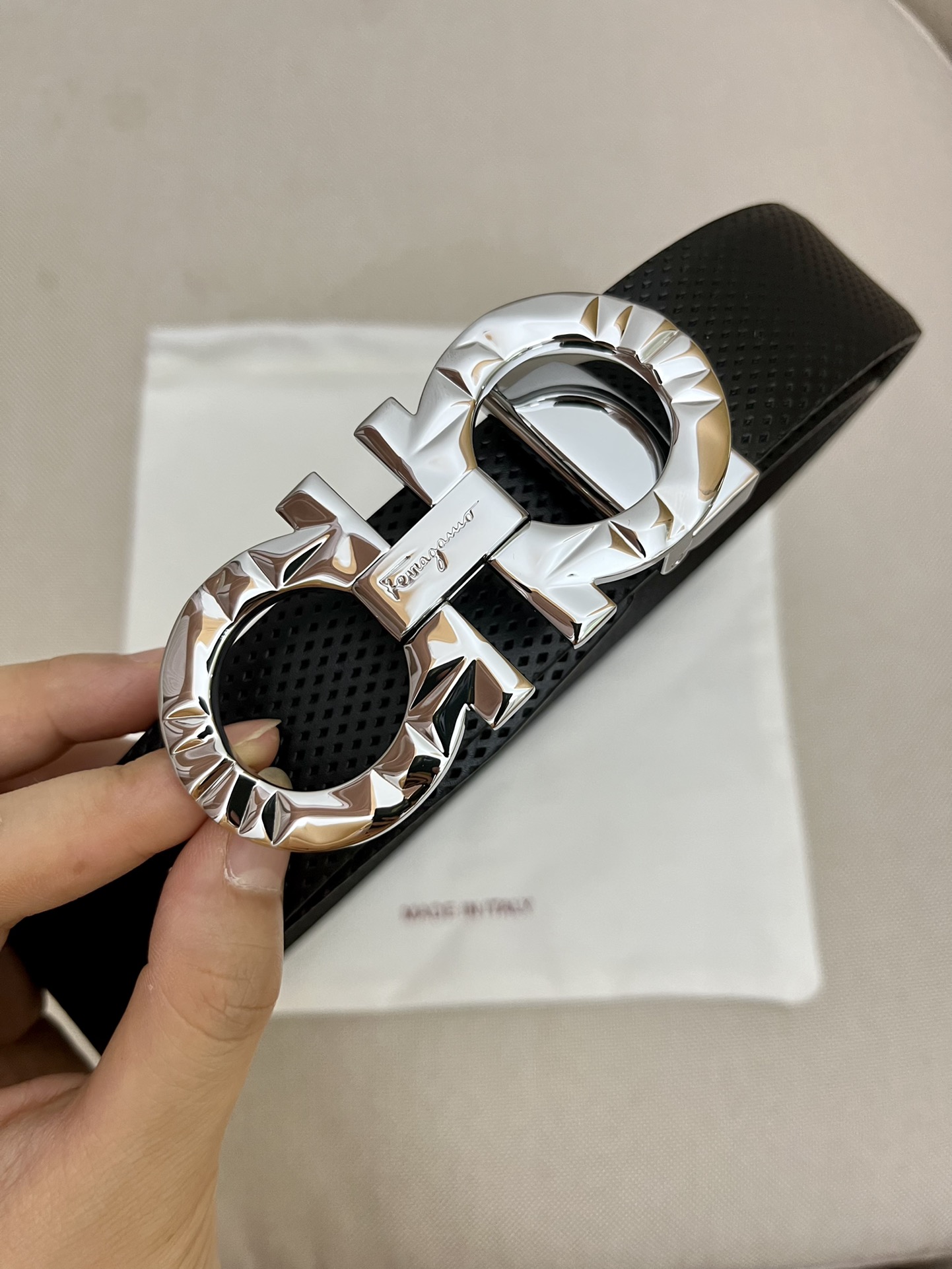 Salvatore Ferragamo Male Leather Belt Top Grain Leather M