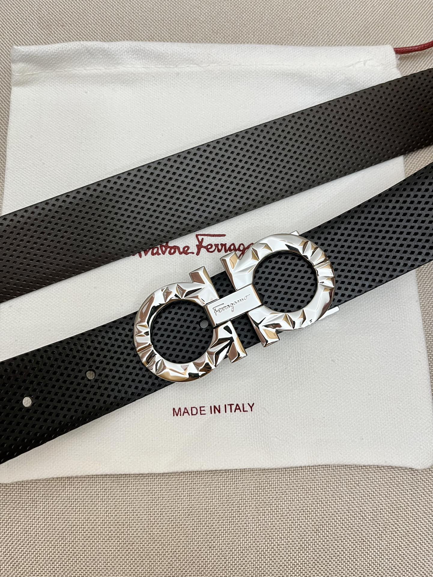 Salvatore Ferragamo Male Leather Belt Top Grain Leather M