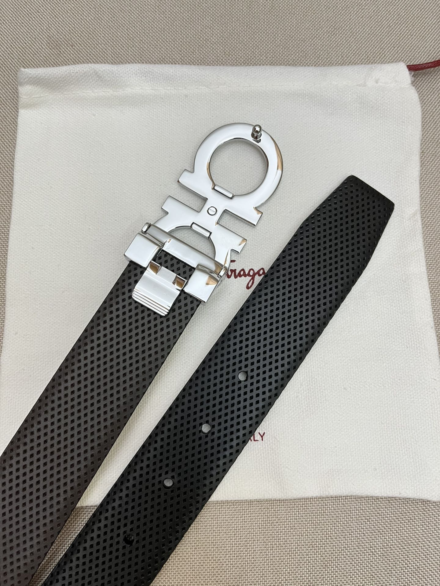 Salvatore Ferragamo Male Leather Belt Top Grain Leather M