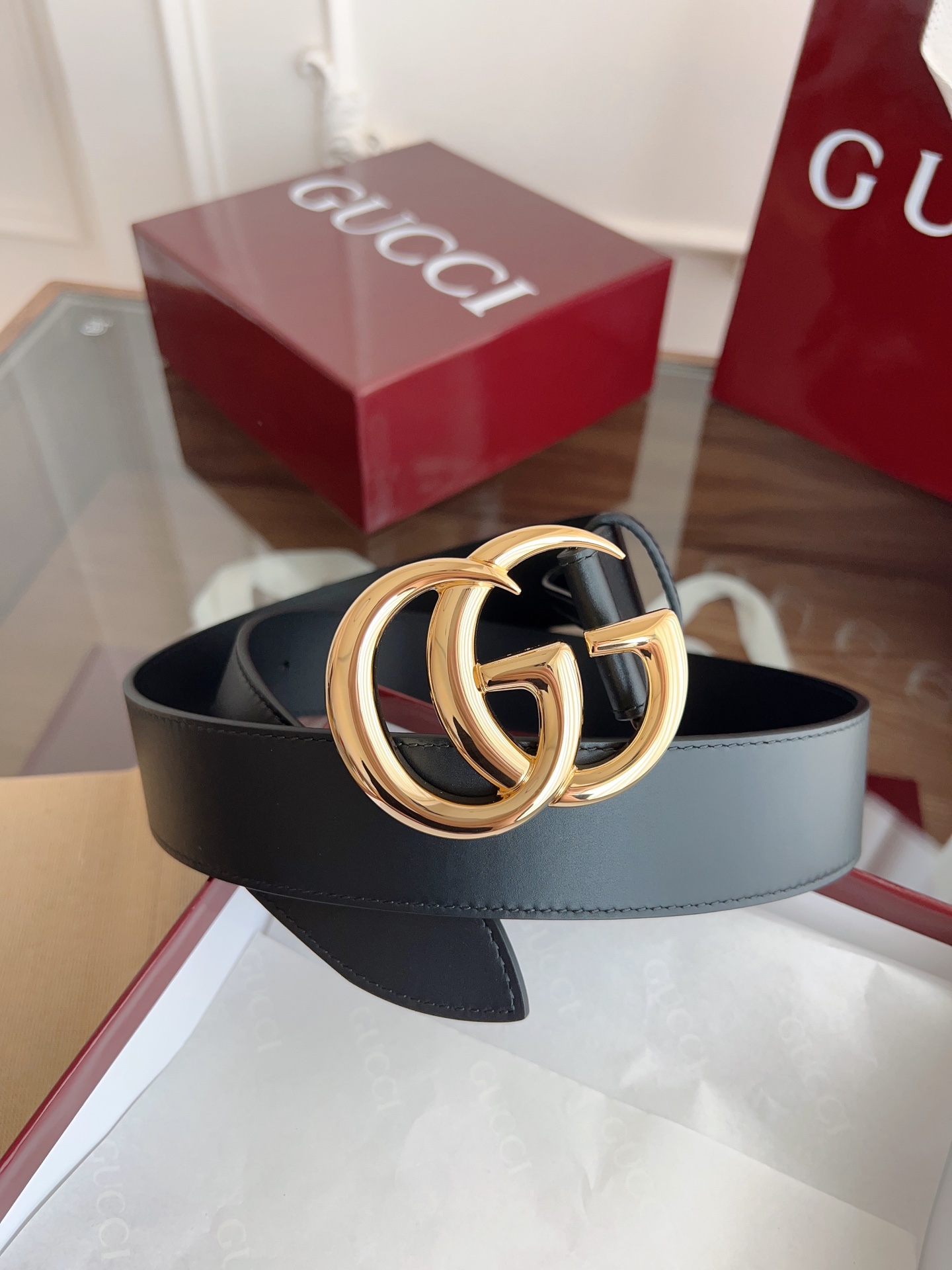 Gucci Basic Belt Cow Leather M-l