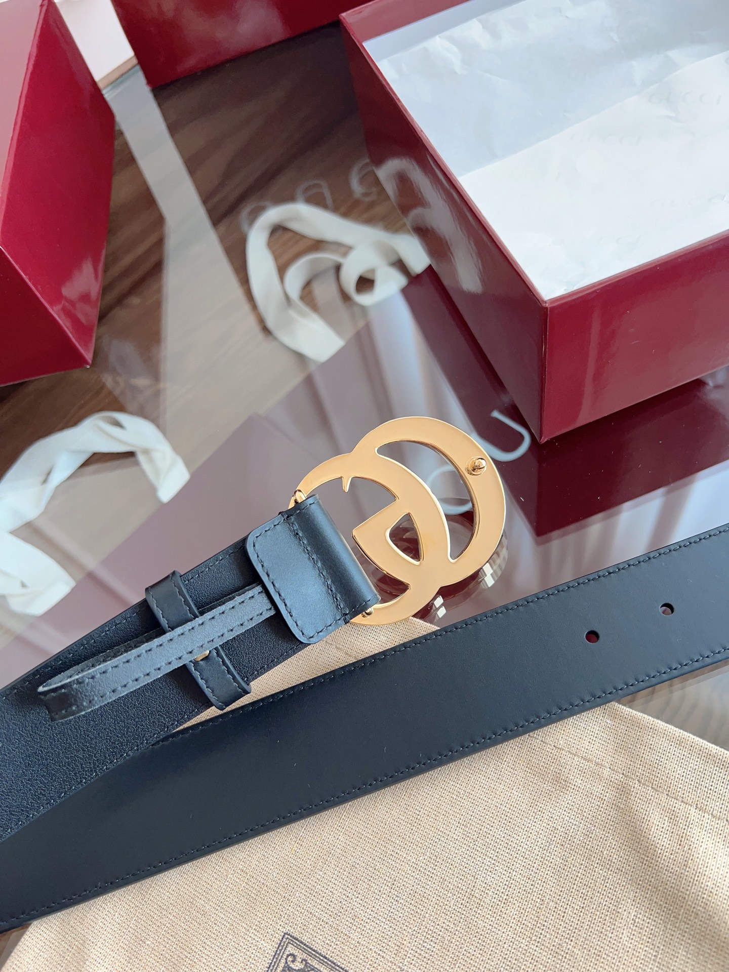Gucci Basic Belt Cow Leather M-l