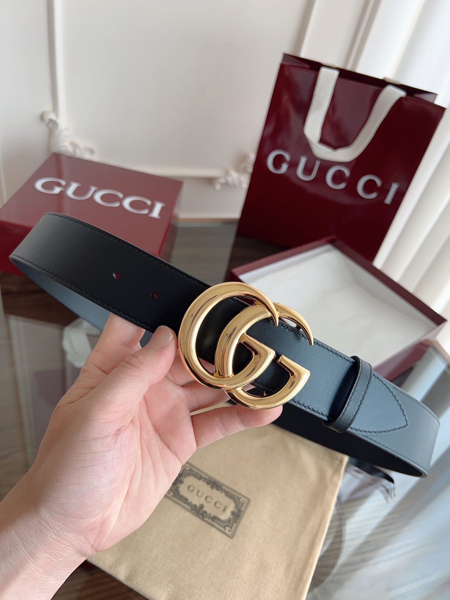 Gucci Basic Belt Cow Leather M-l