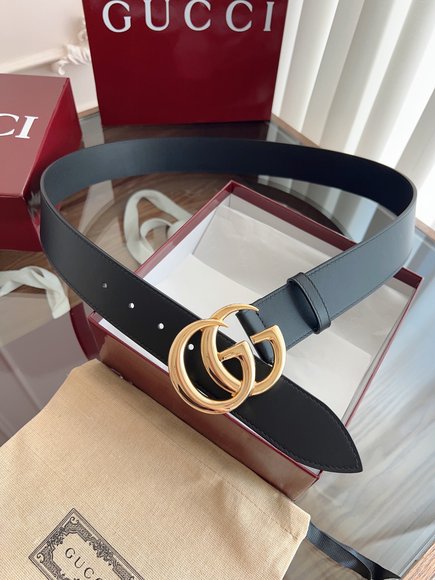 Gucci Basic Belt Cow Leather M-l