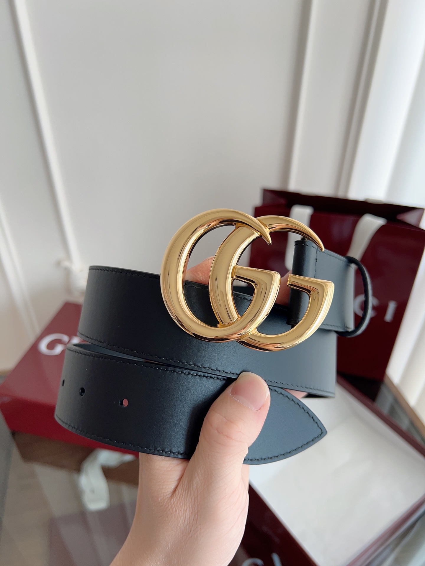 Gucci Basic Belt Cow Leather M-l