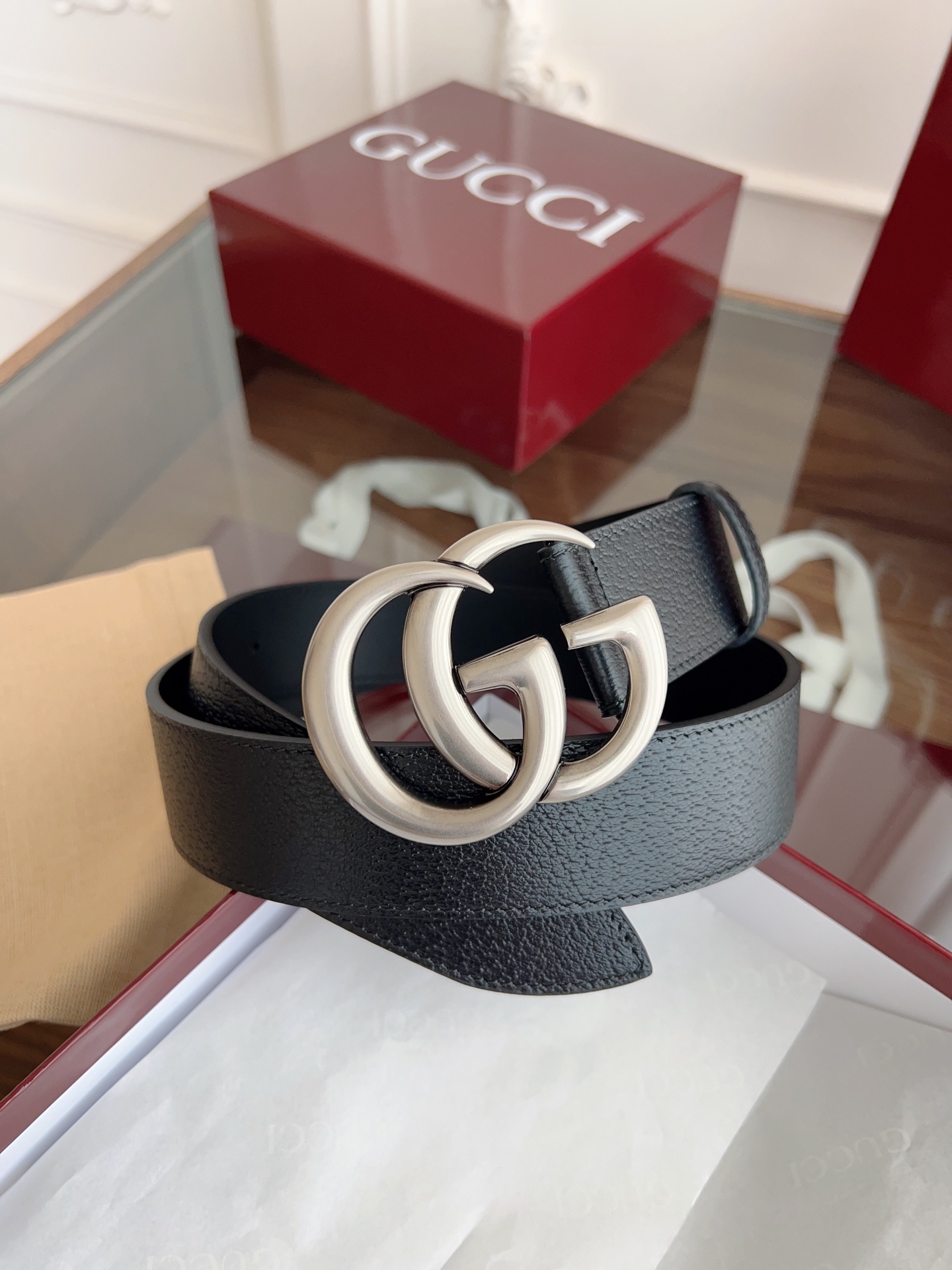 Gucci Basic Belt Cow Leather M-l