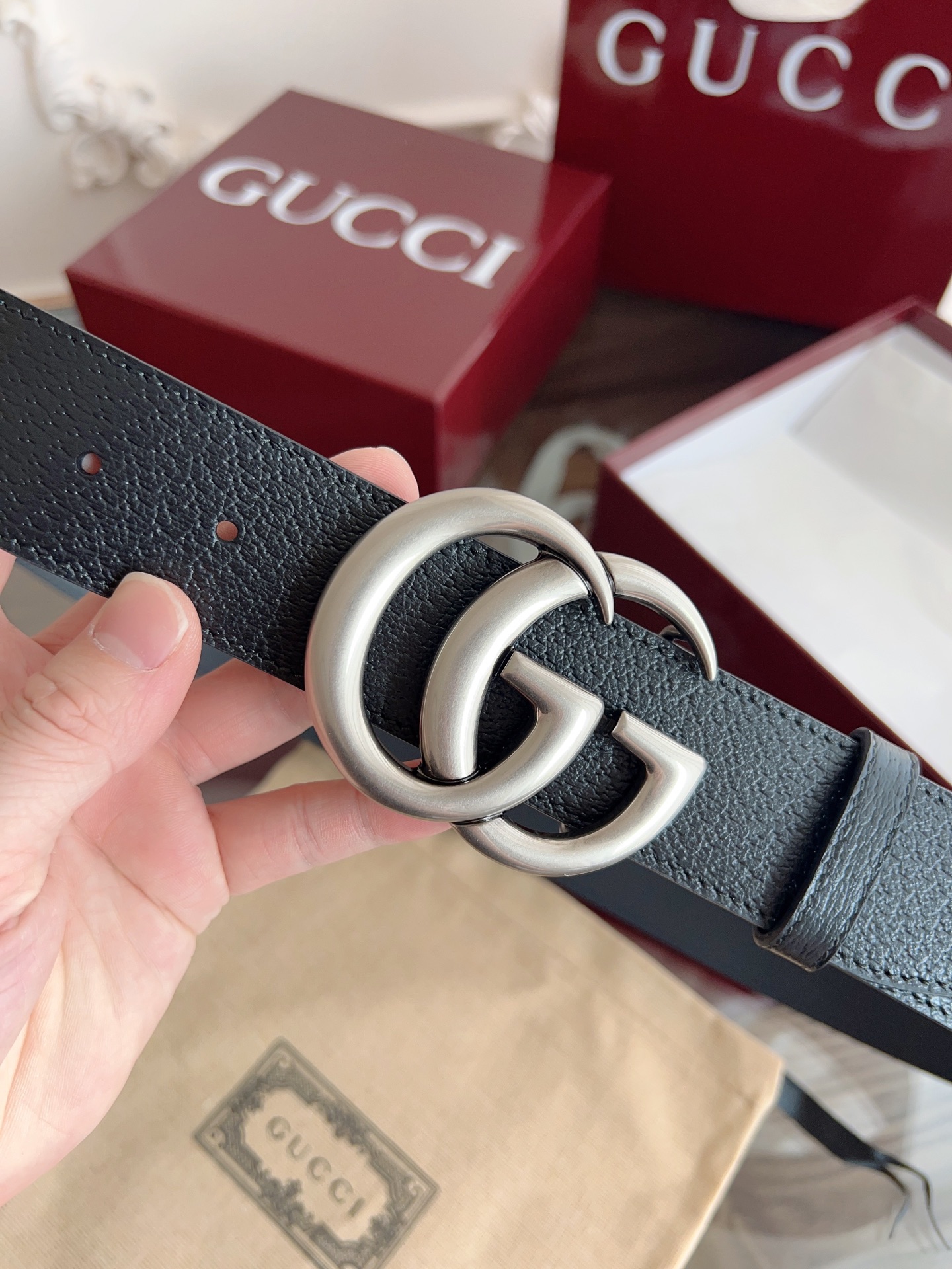 Gucci Basic Belt Cow Leather M-l