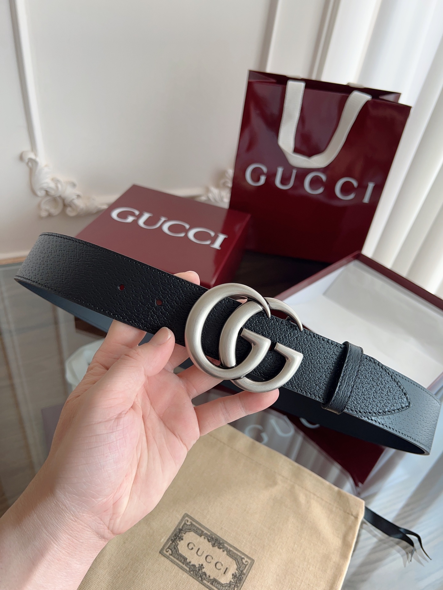 Gucci Basic Belt Cow Leather M-l