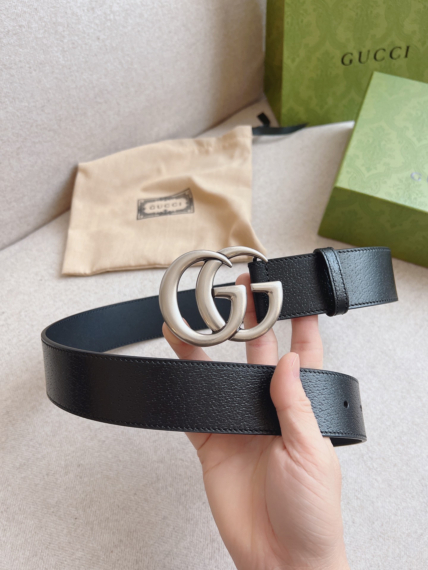 Gucci Leather Belt Cow Leather M