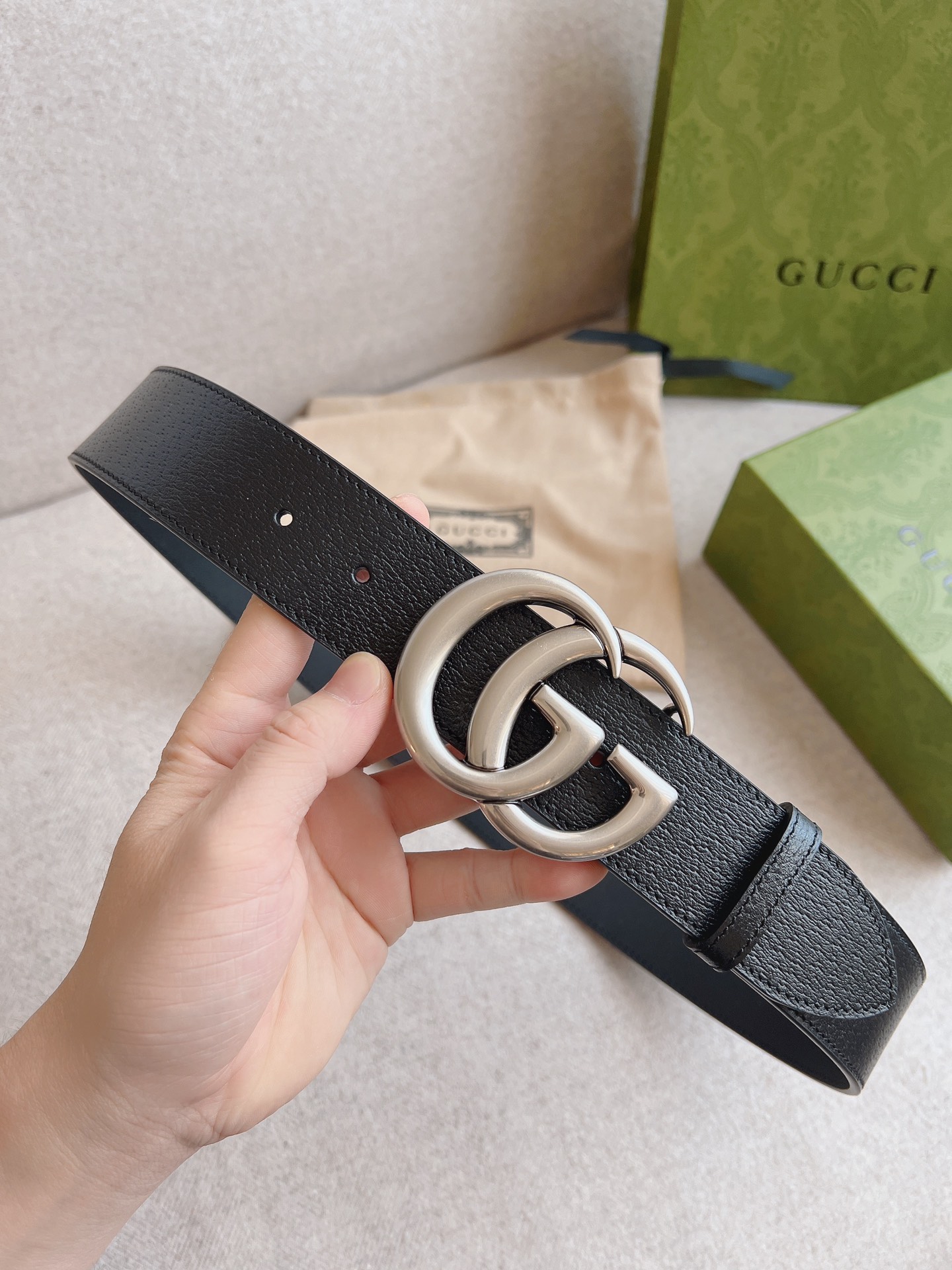 Gucci Leather Belt Cow Leather M