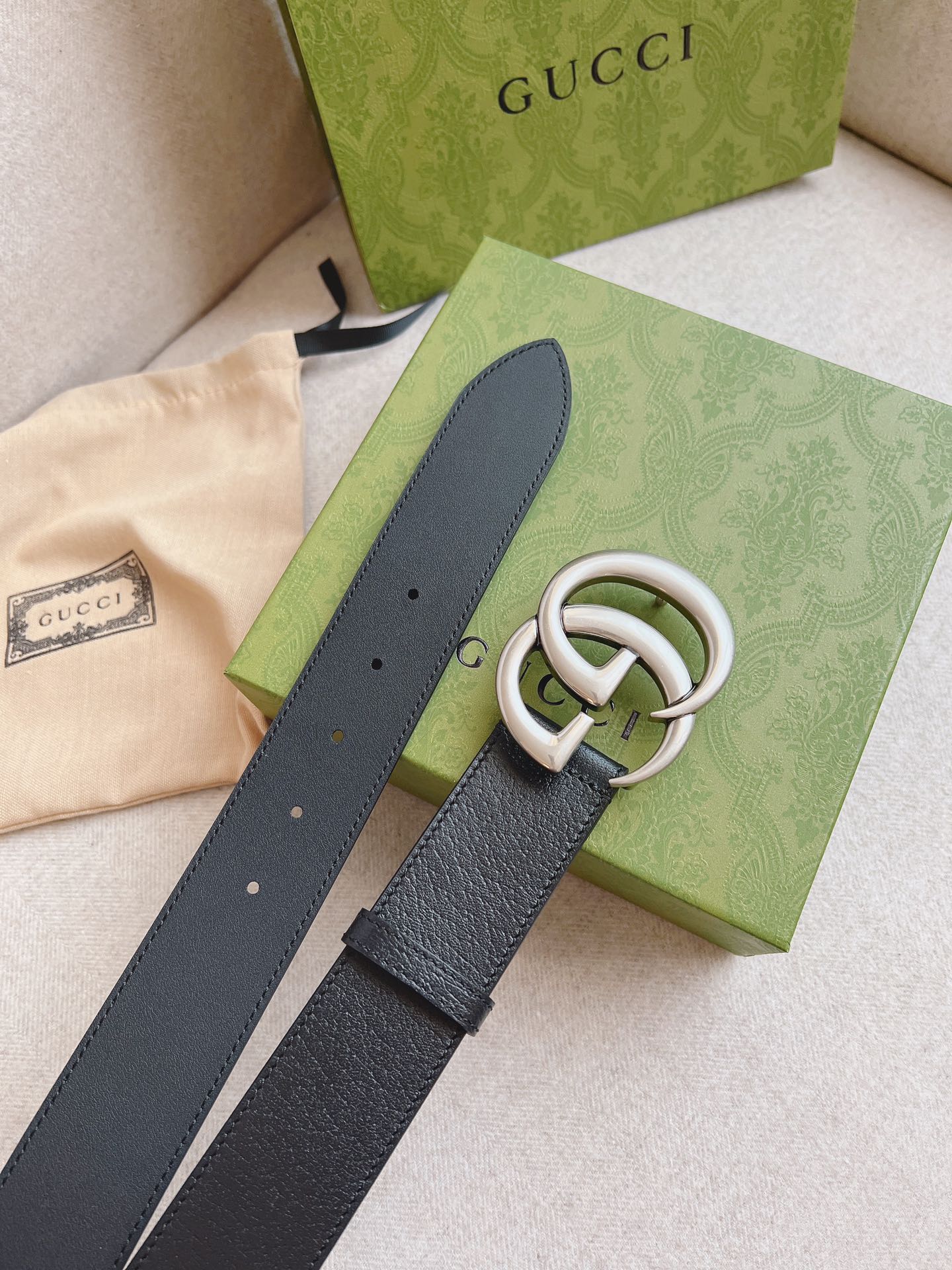 Gucci Leather Belt Cow Leather M