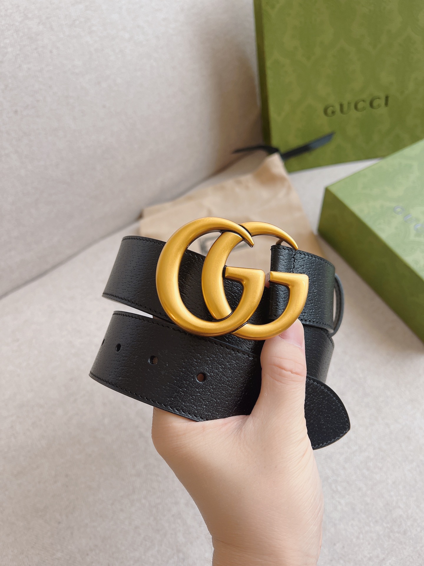 Gucci Leather Belt Cow Leather M