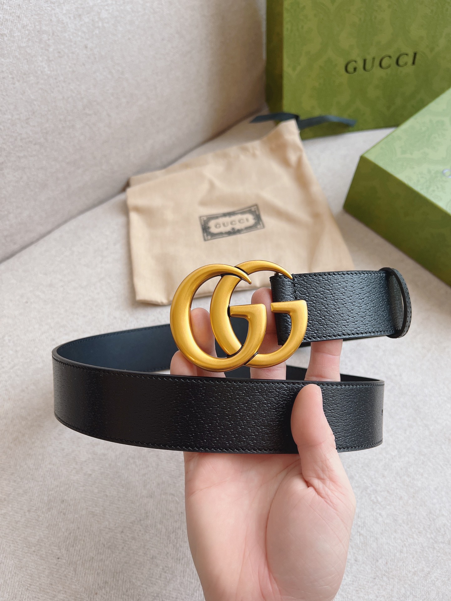 Gucci Leather Belt Cow Leather M