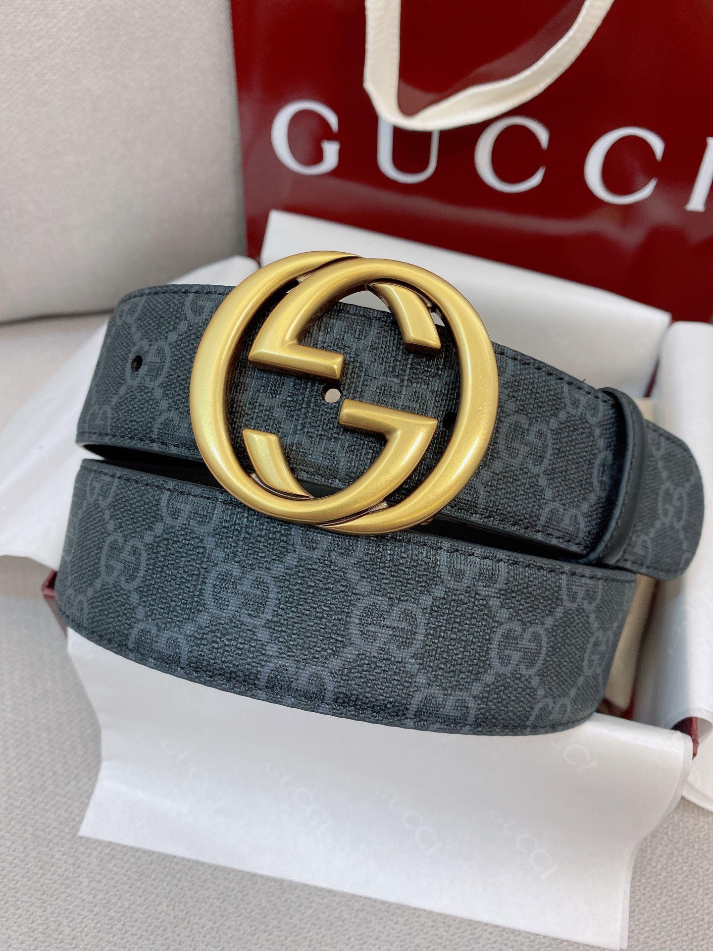 Gucci Male Basic Belt Canvas Black S-m