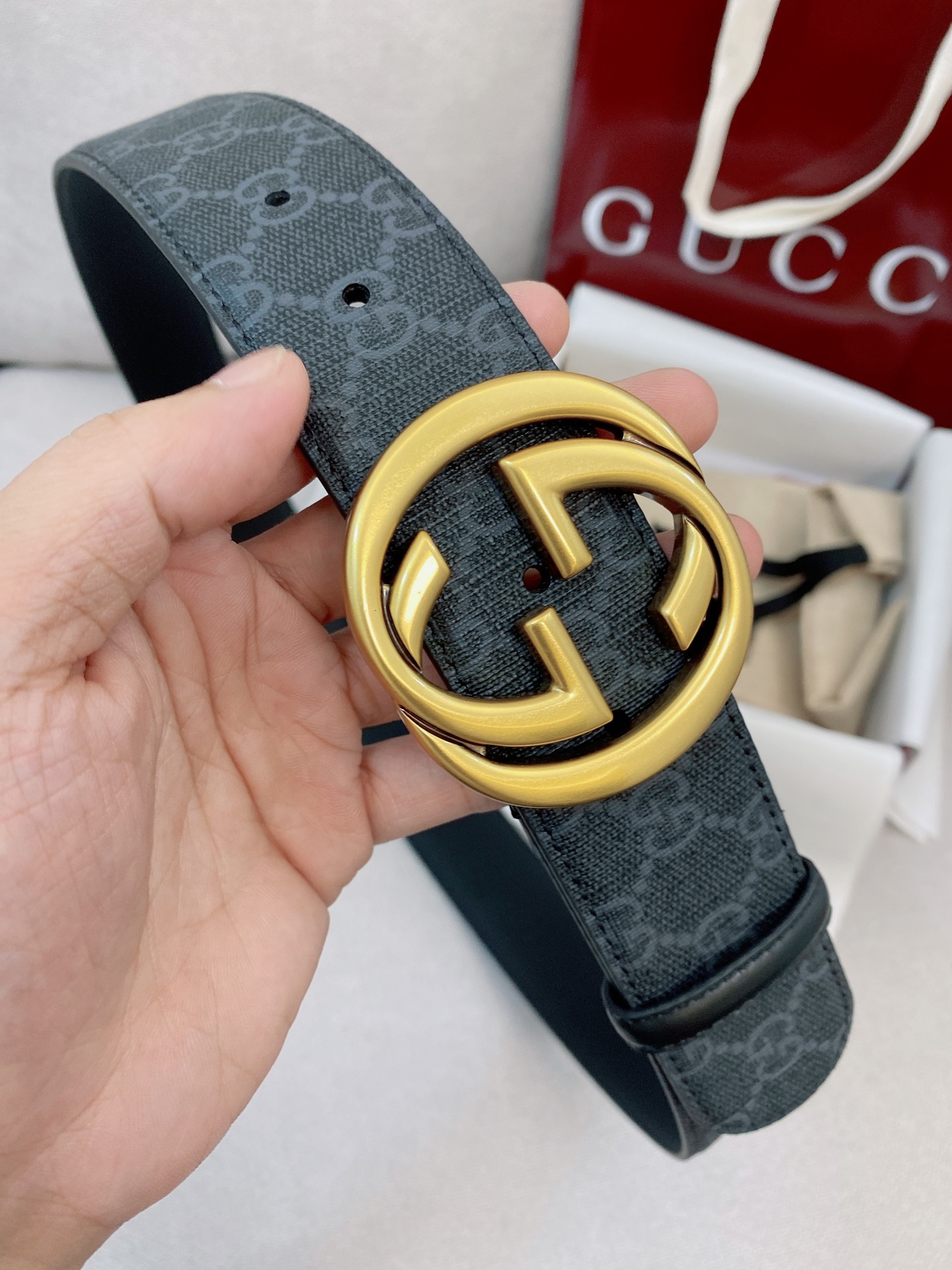 Gucci Male Basic Belt Canvas Black S-m