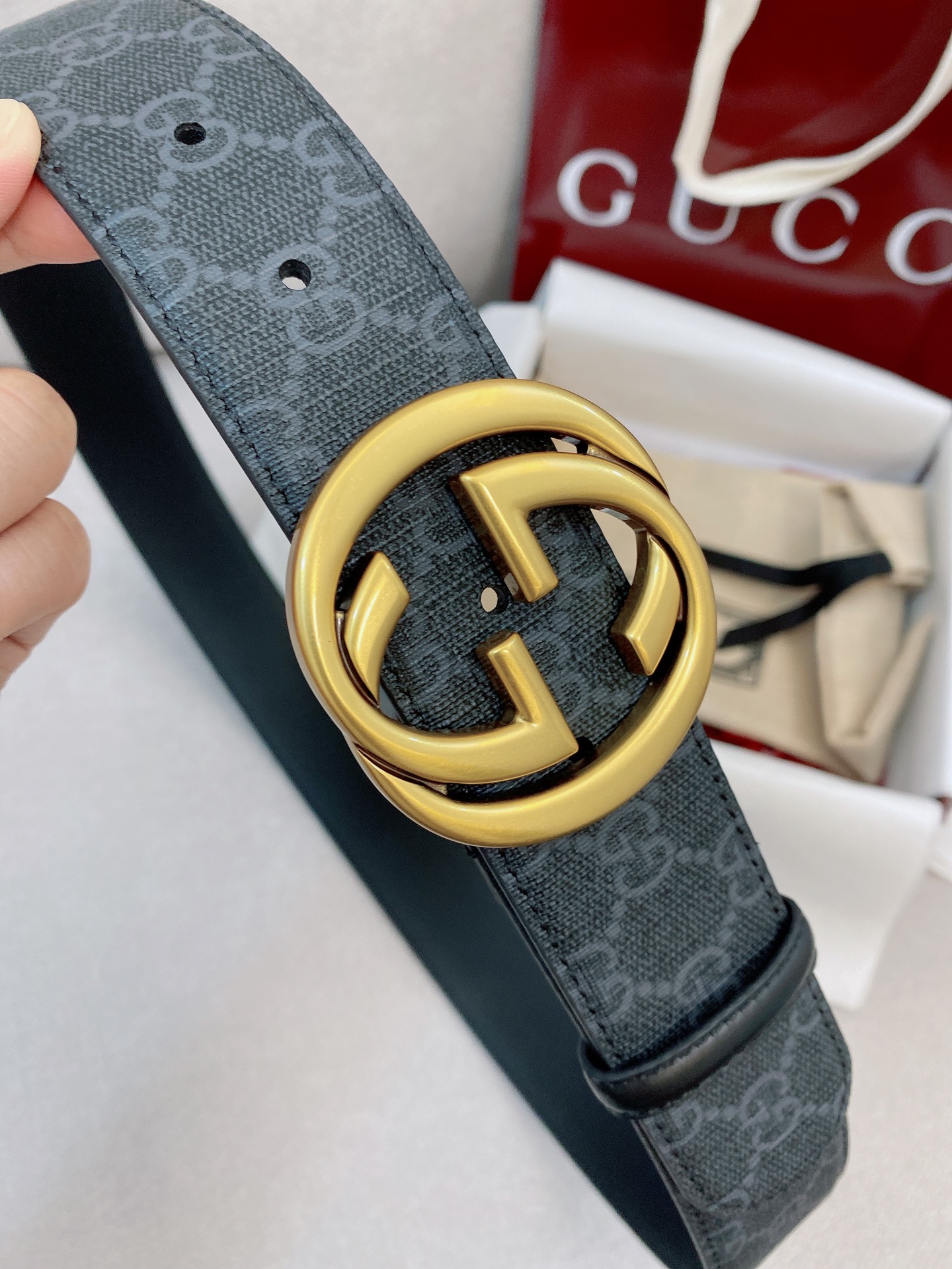 Gucci Male Basic Belt Canvas Black S-m