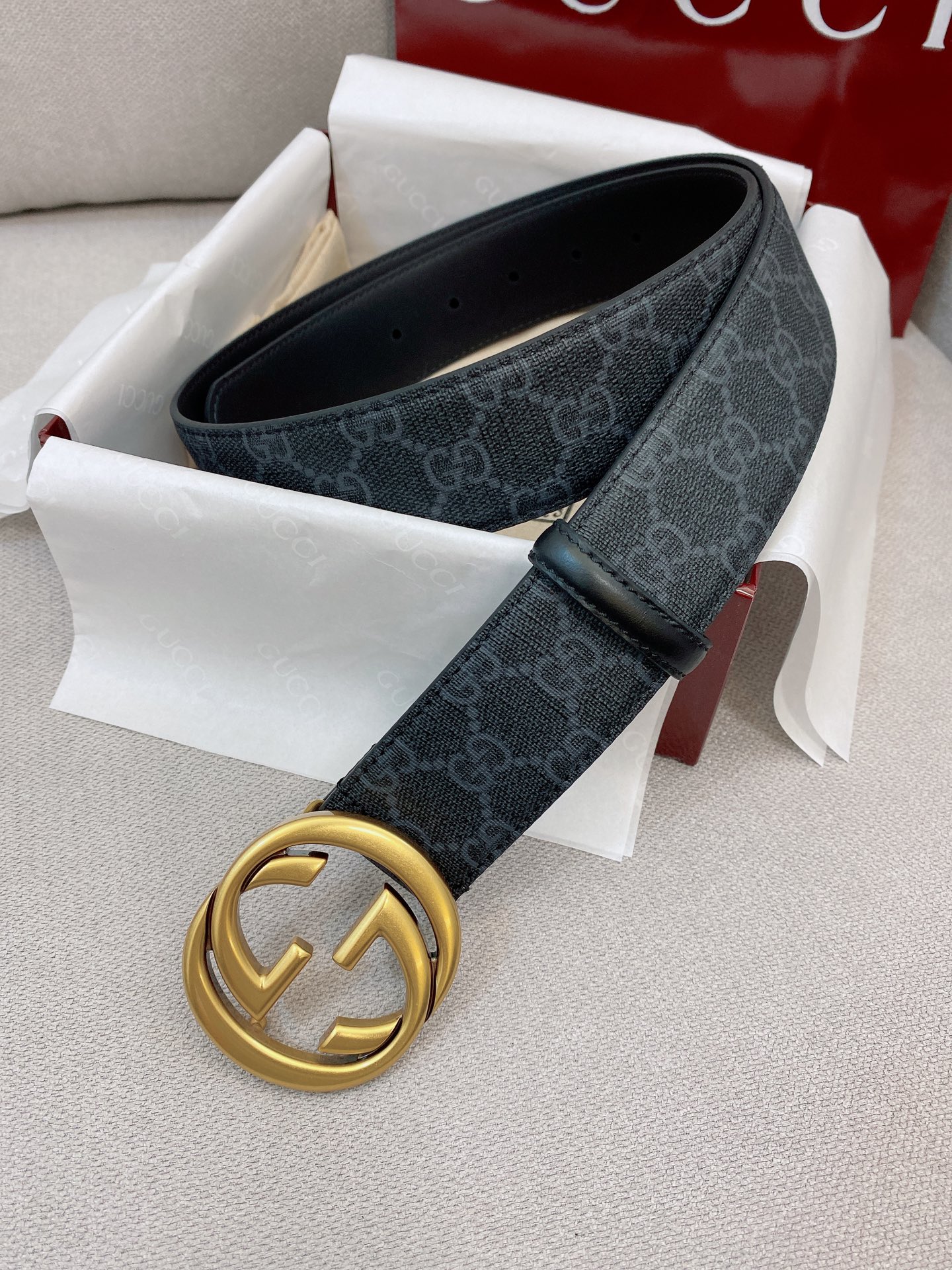 Gucci Male Basic Belt Canvas Black S-m