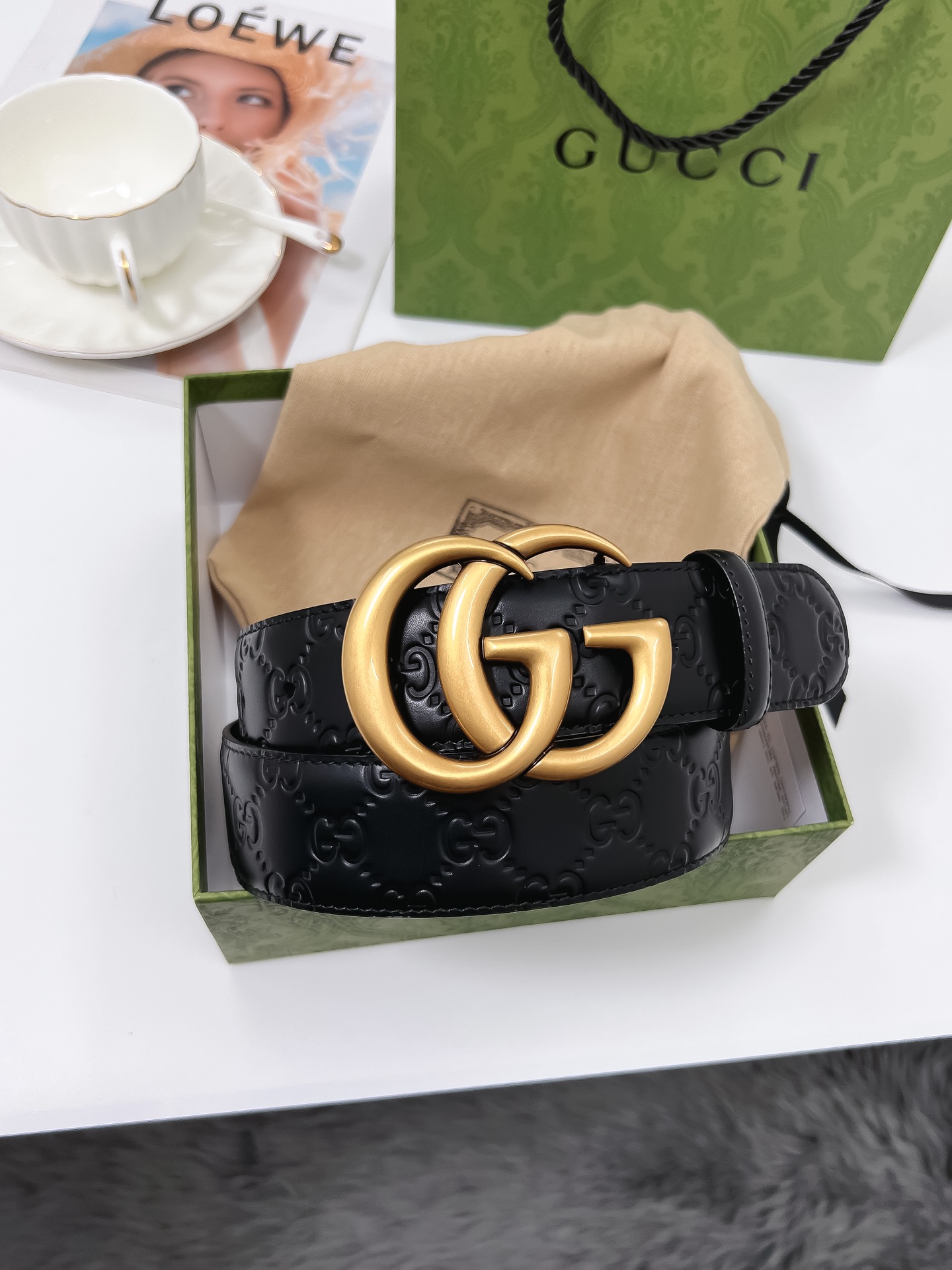 Gucci Basic Belt Cow Leather M-l