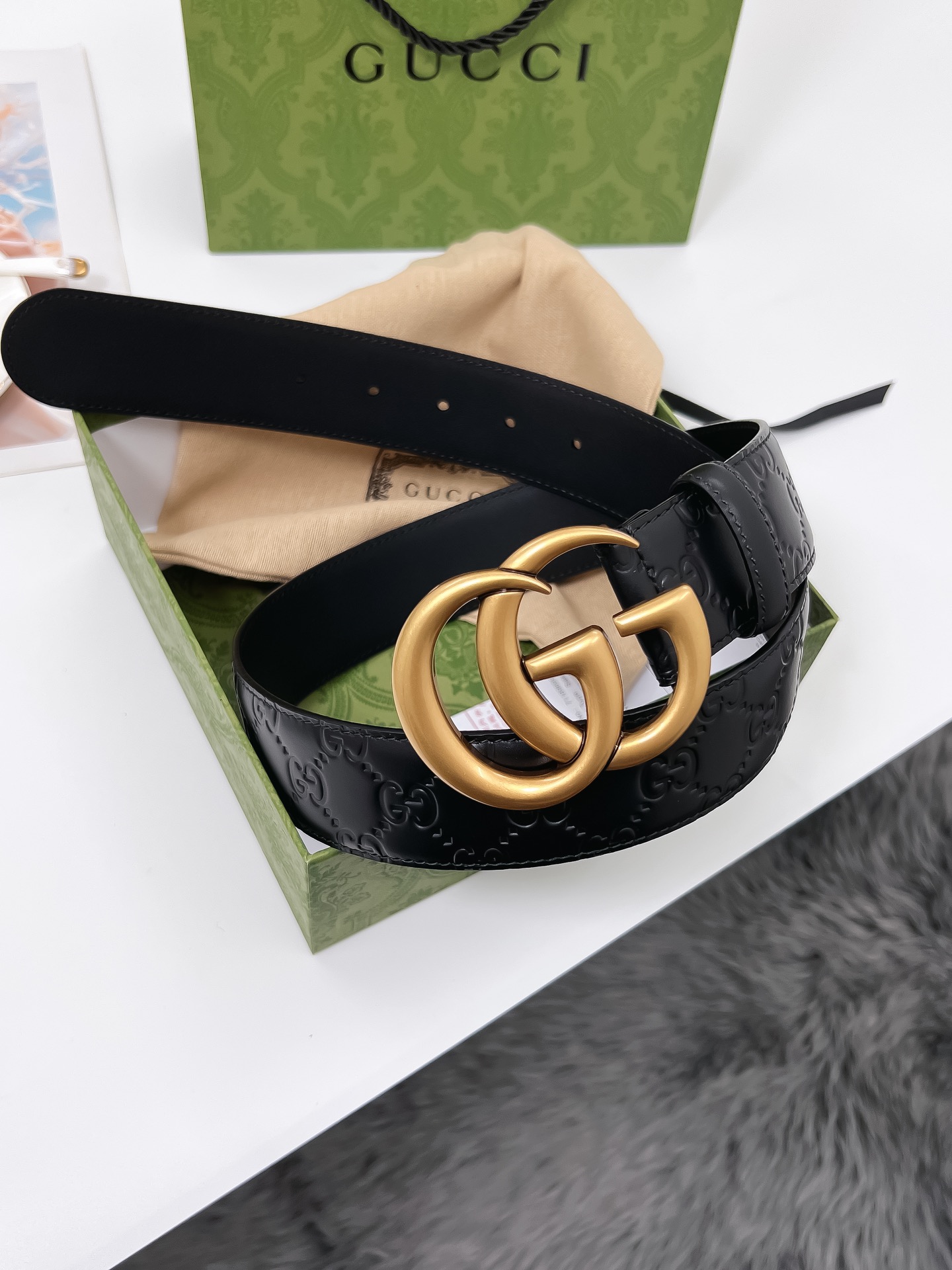 Gucci Basic Belt Cow Leather M-l