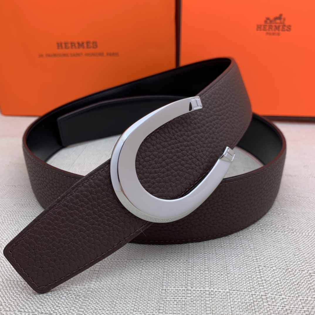 Hermès Male Leather Belt Top Grain Leather Black 38mm-m