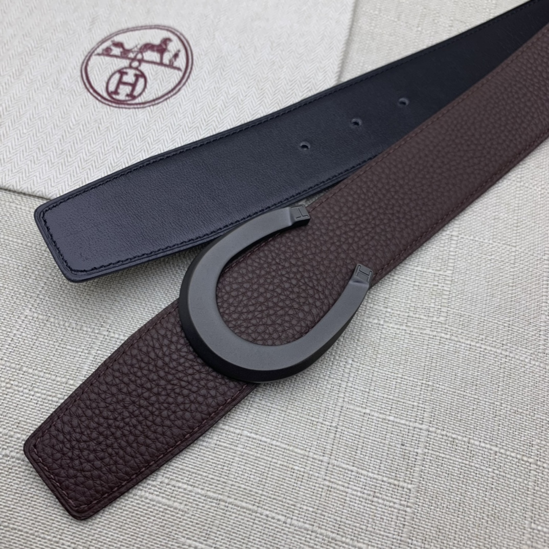 Hermès Male Leather Belt Top Grain Leather Black 38mm-m