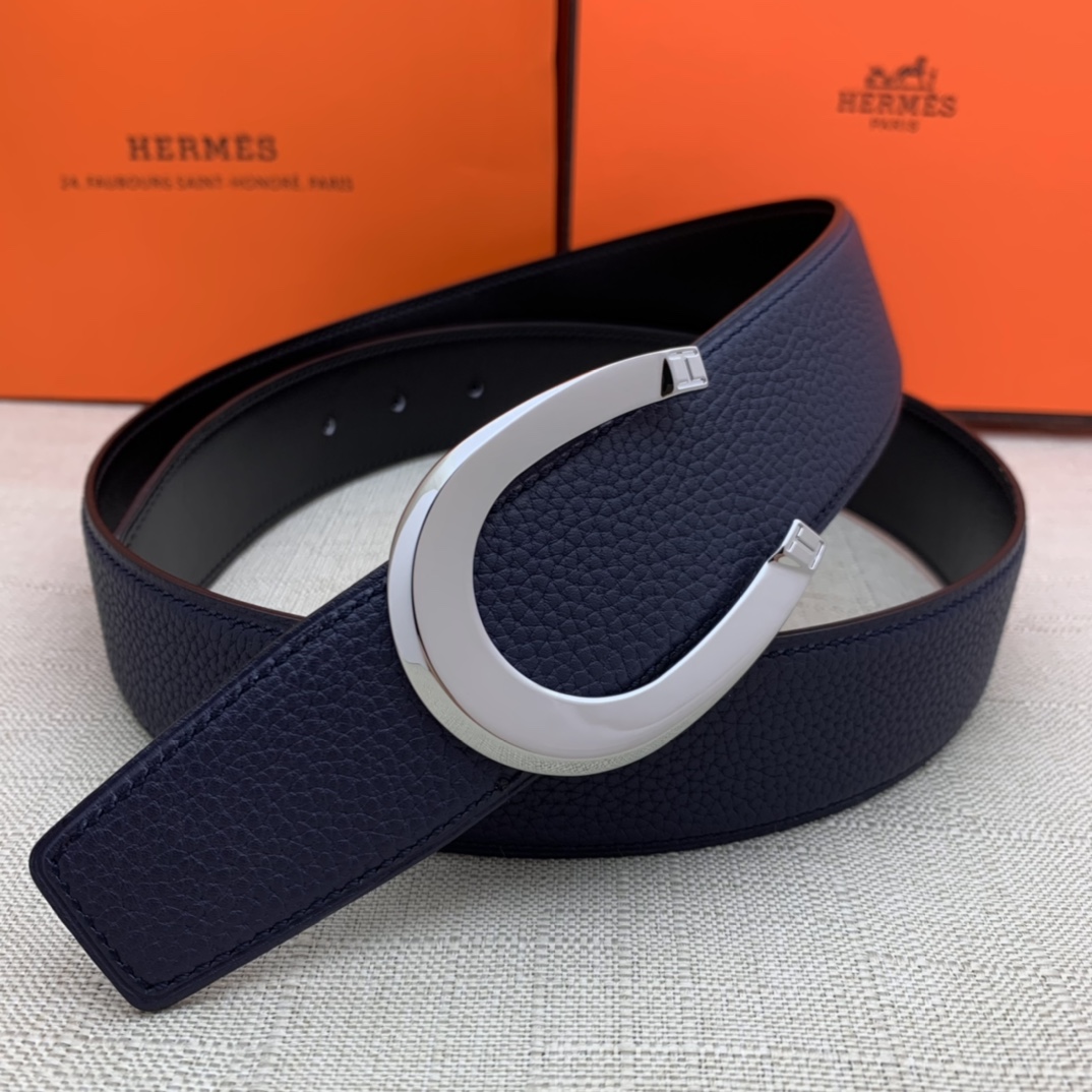Hermès Male Leather Belt Top Grain Leather Black 38mm-m