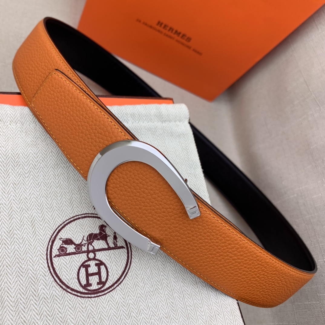 Hermès Male Leather Belt Top Grain Leather Black 38mm-m