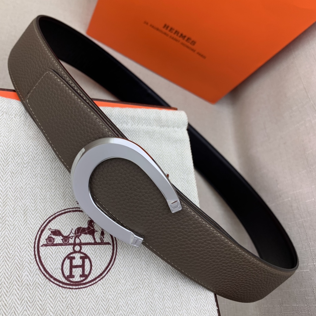 Hermès Male Leather Belt Top Grain Leather Black 38mm-m
