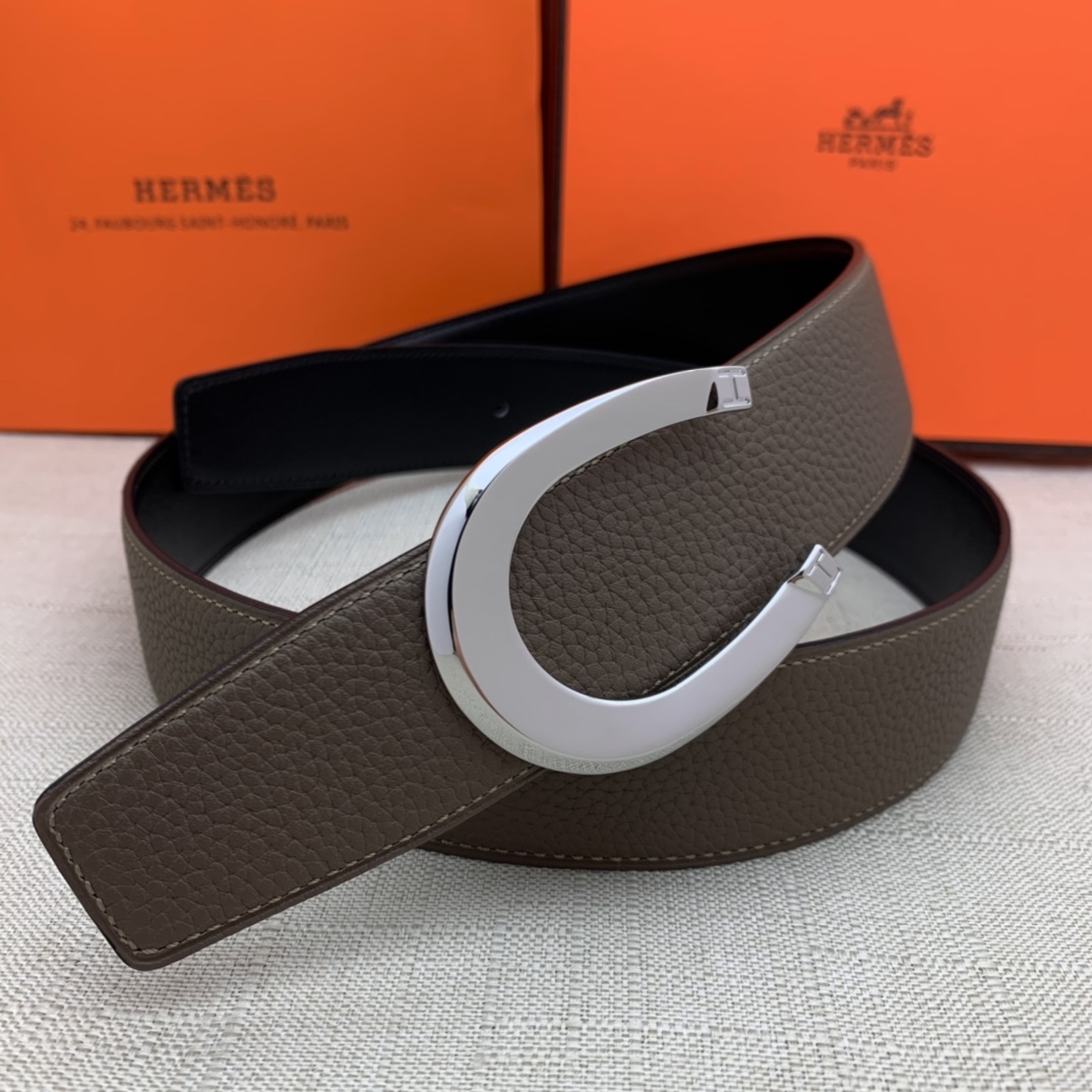 Hermès Male Leather Belt Top Grain Leather Black 38mm-m