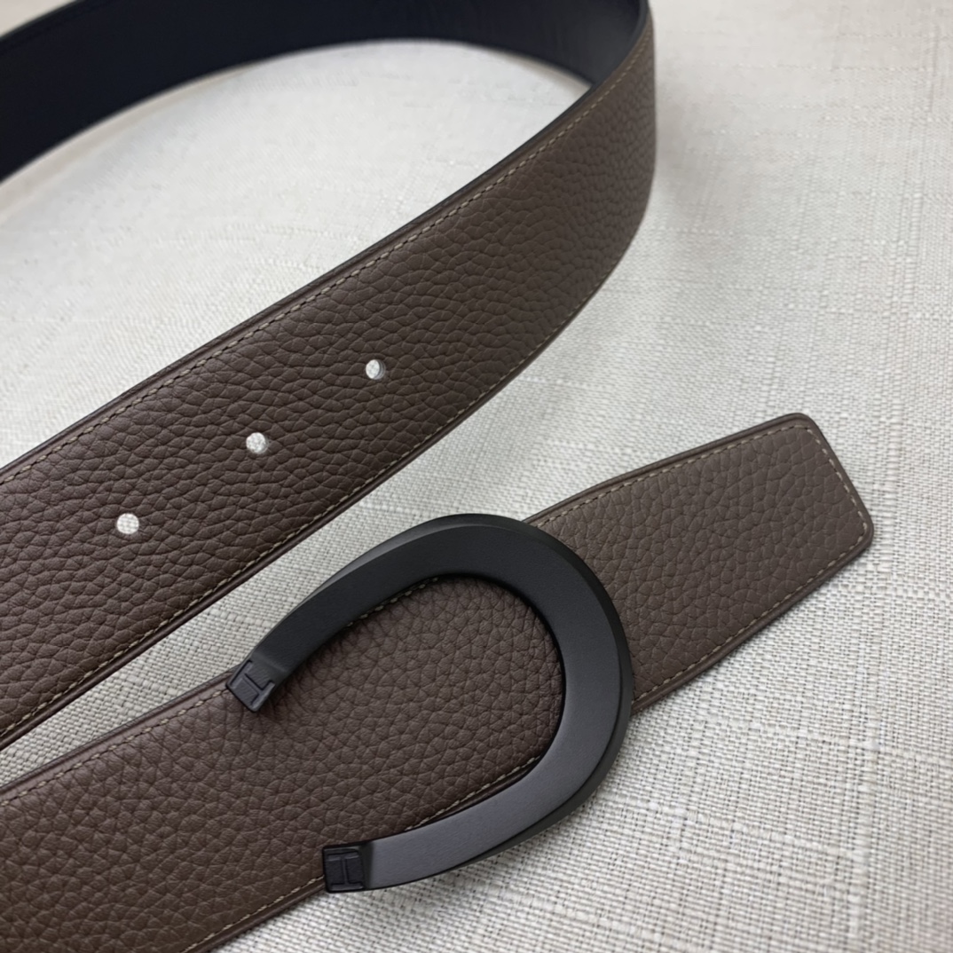 Hermès Male Leather Belt Top Grain Leather Black 38mm-m