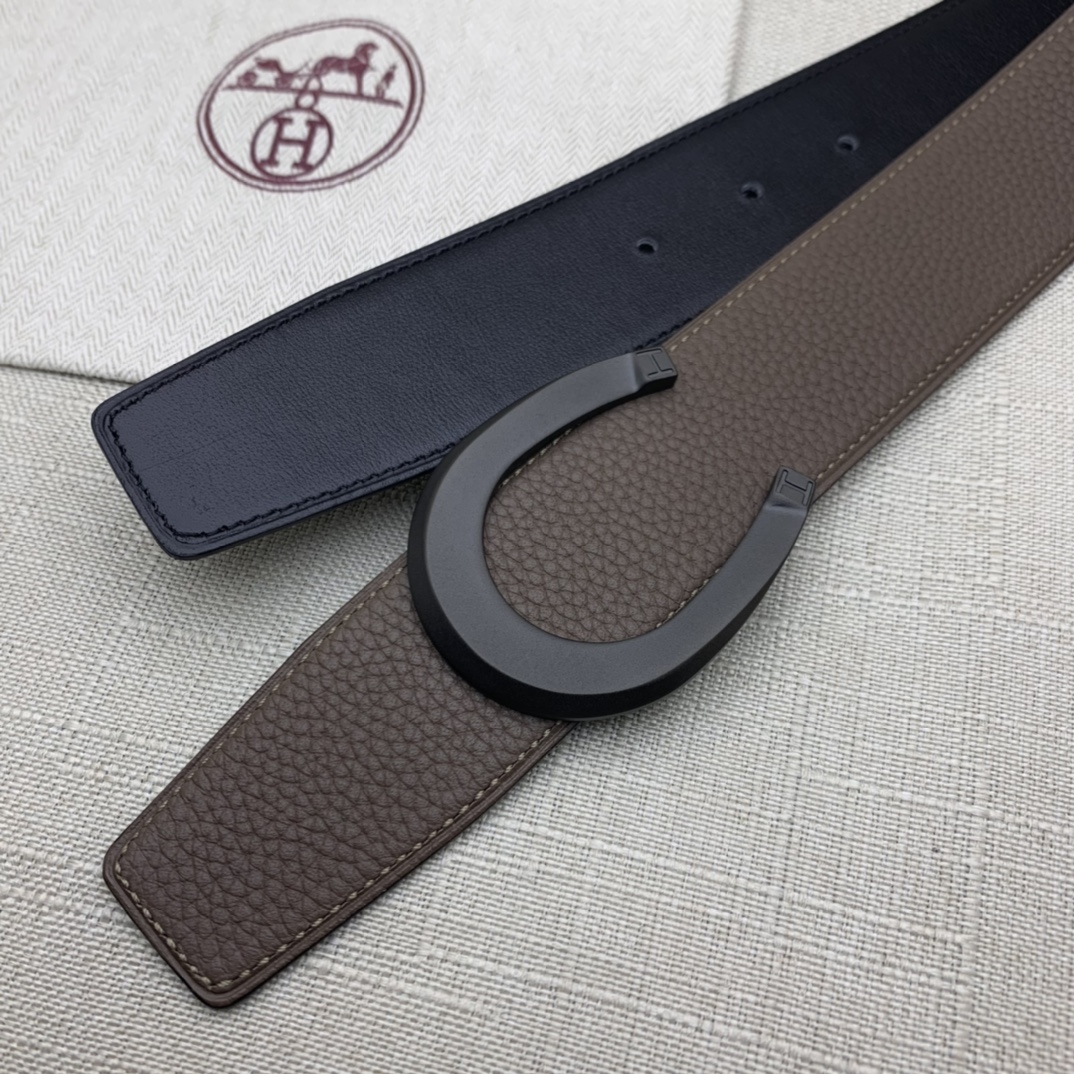 Hermès Male Leather Belt Top Grain Leather Black 38mm-m