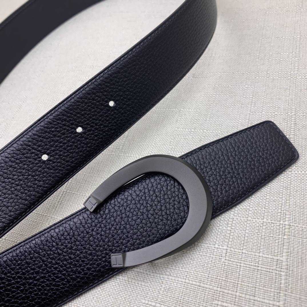 Hermès Male Leather Belt Top Grain Leather Black 38mm-m