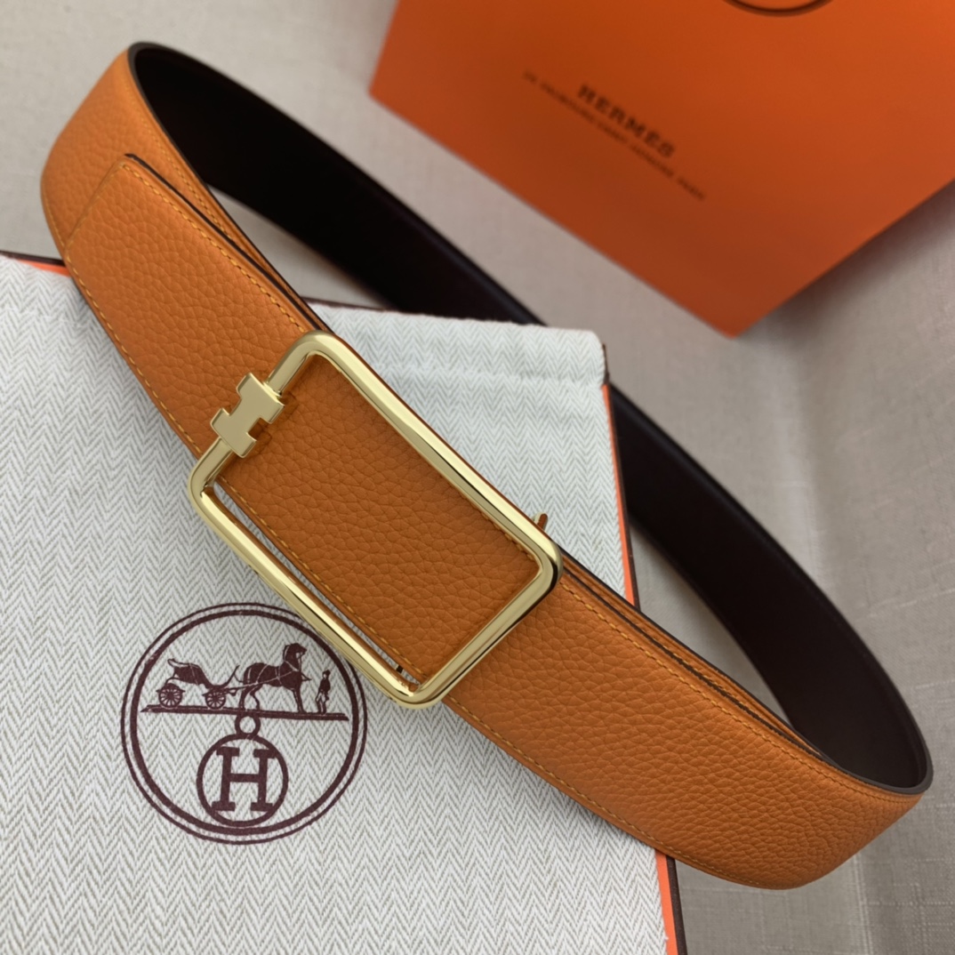 Hermès Male Leather Belt Top Grain Leather Black 38mm-m