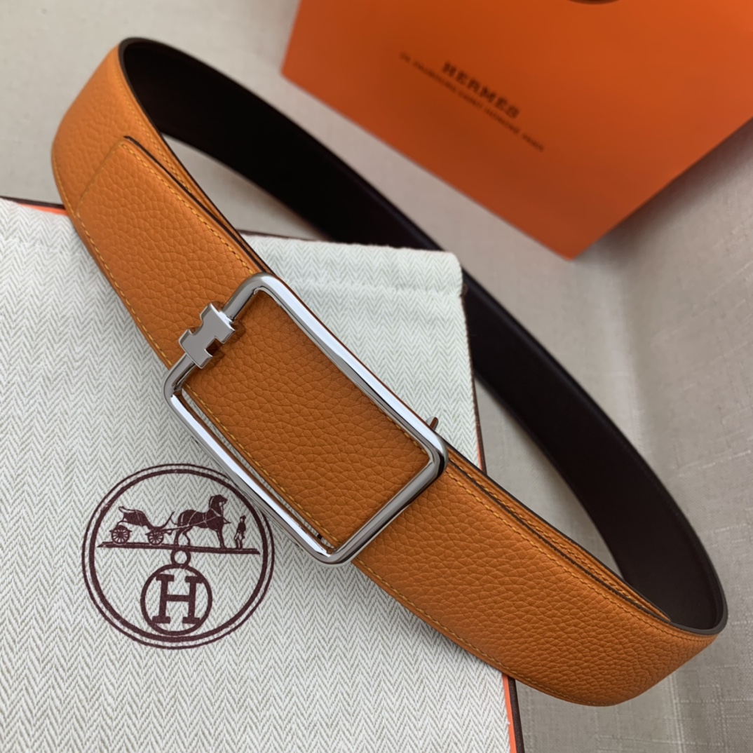 Hermès Male Leather Belt Top Grain Leather Black 38mm-m