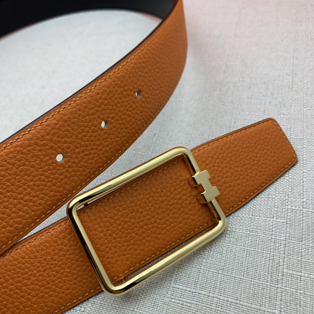 Hermès Male Leather Belt Top Grain Leather Black 38mm-m