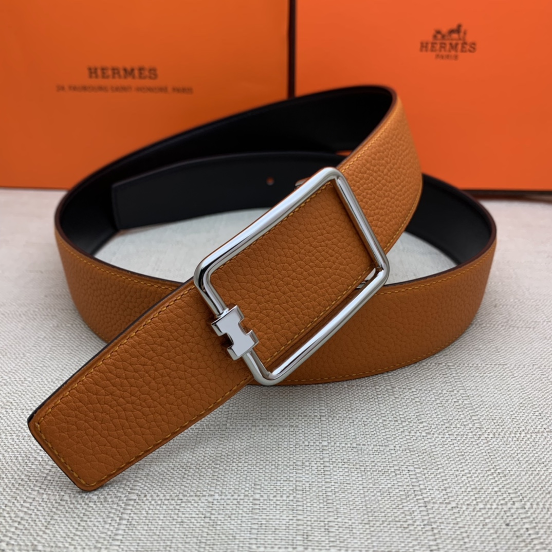 Hermès Male Leather Belt Top Grain Leather Black 38mm-m