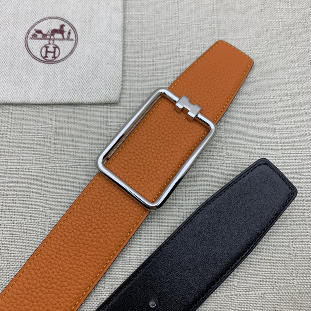 Hermès Male Leather Belt Top Grain Leather Black 38mm-m
