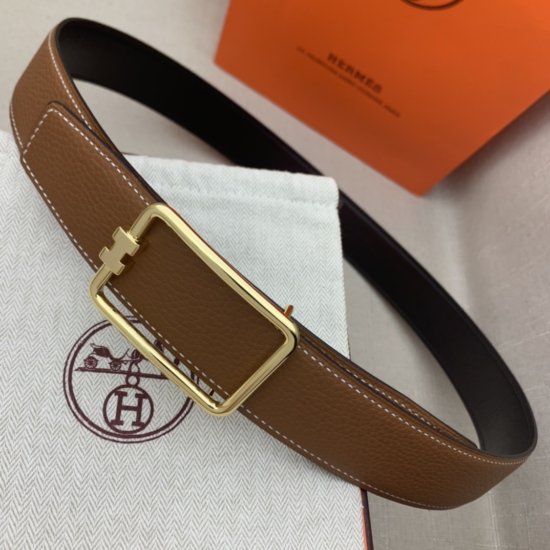 Hermès Male Leather Belt Top Grain Leather Black 38mm-m