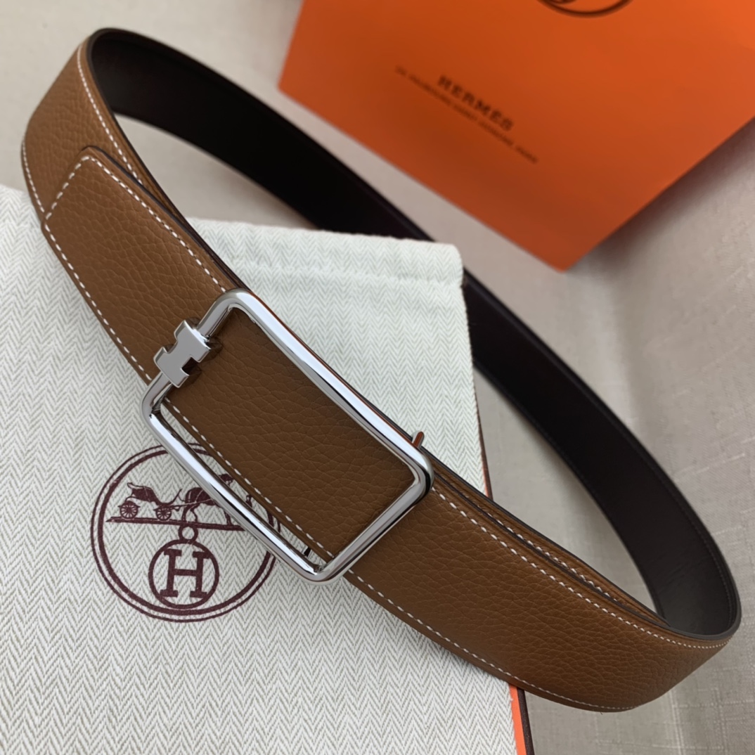 Hermès Male Leather Belt Top Grain Leather Black 38mm-m