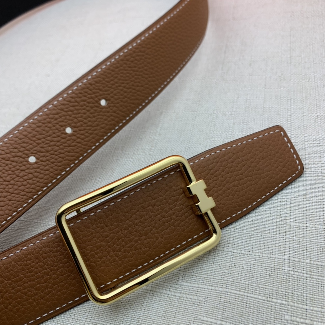 Hermès Male Leather Belt Top Grain Leather Black 38mm-m