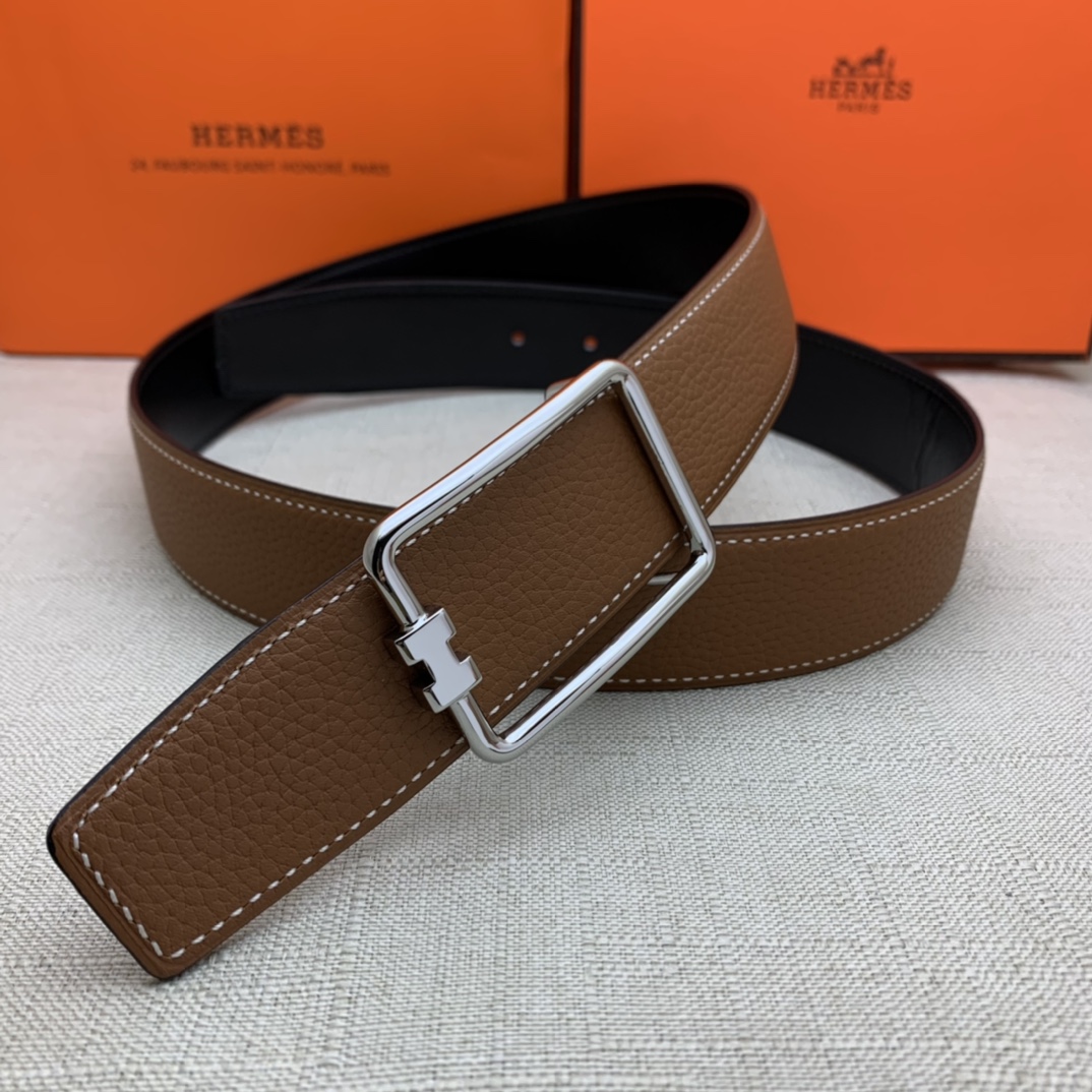 Hermès Male Leather Belt Top Grain Leather Black 38mm-m