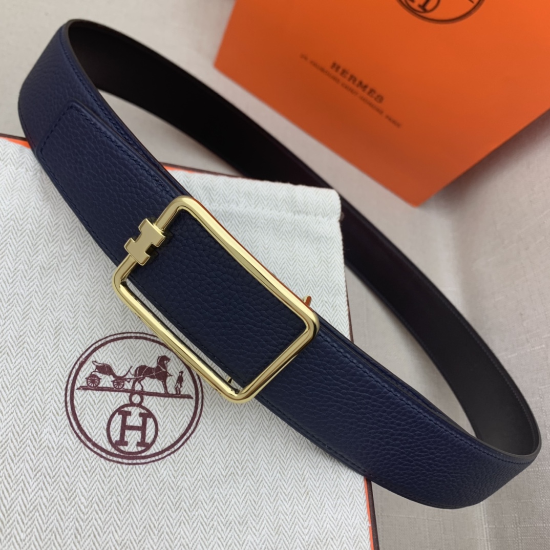 Hermès Male Leather Belt Top Grain Leather Black 38mm-m