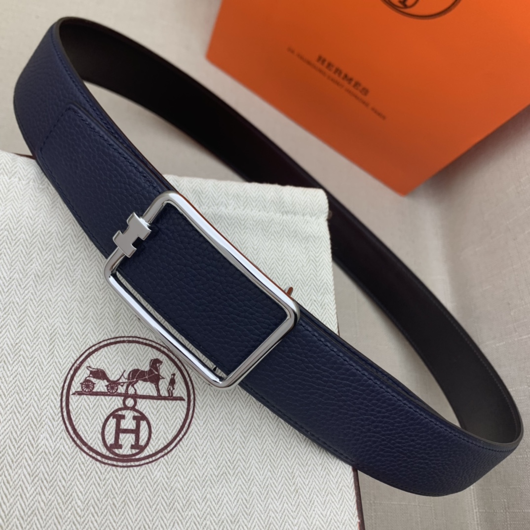 Hermès Male Leather Belt Top Grain Leather Black 38mm-m