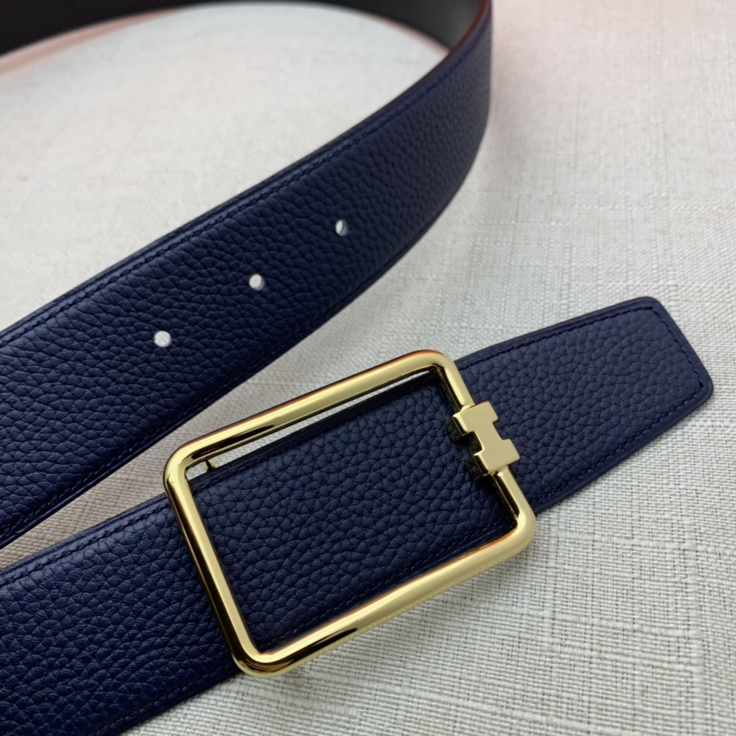 Hermès Male Leather Belt Top Grain Leather Black 38mm-m
