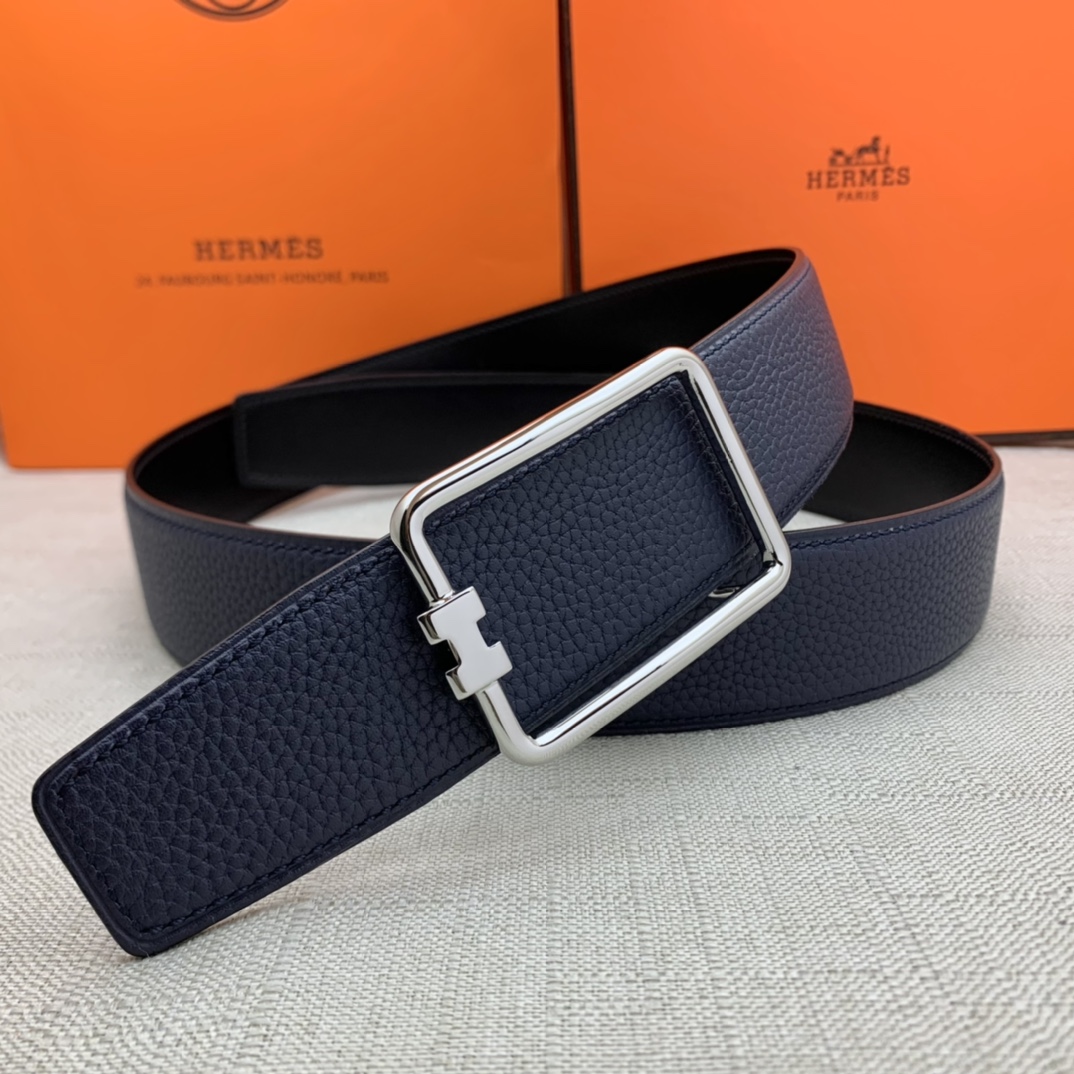 Hermès Male Leather Belt Top Grain Leather Black 38mm-m