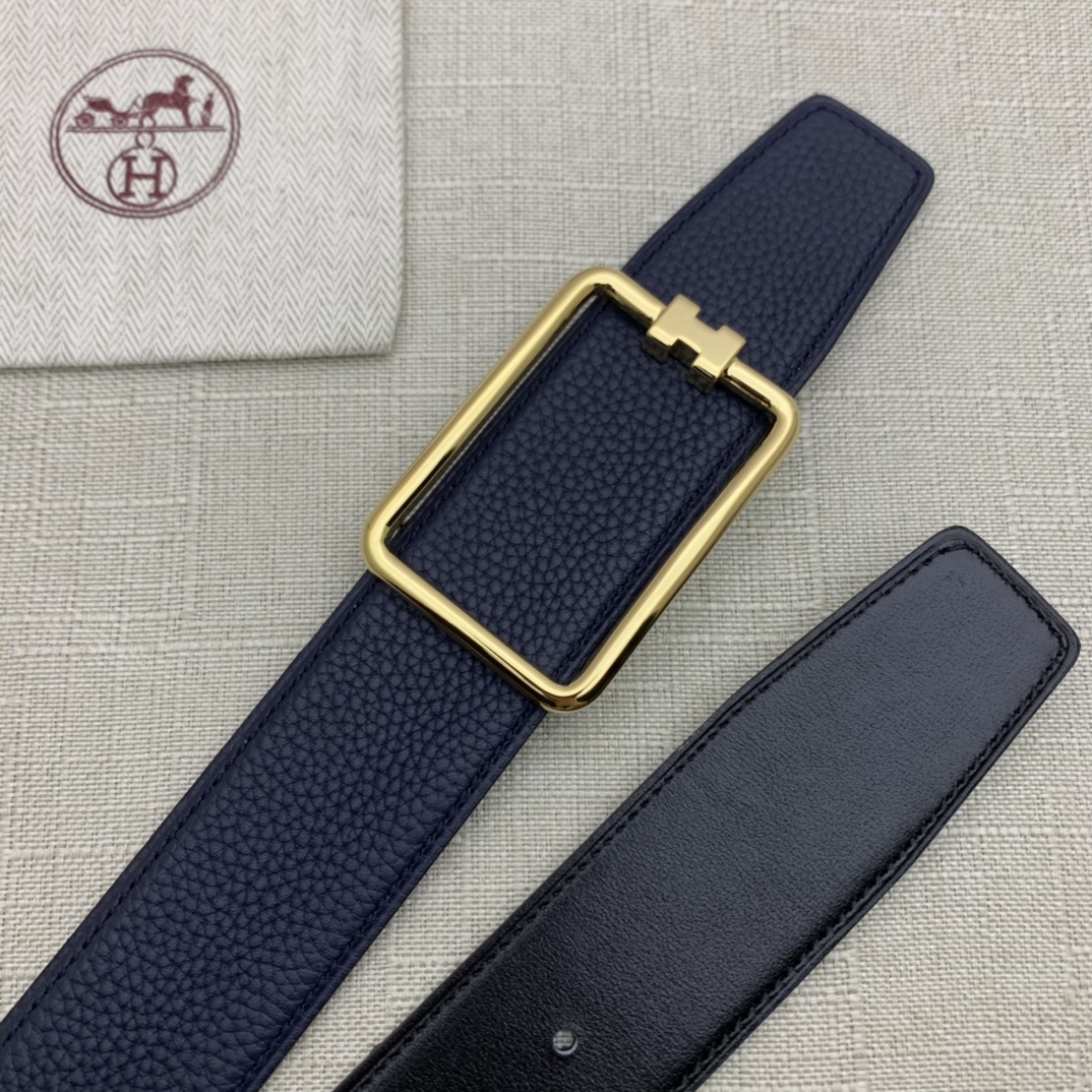 Hermès Male Leather Belt Top Grain Leather Black 38mm-m