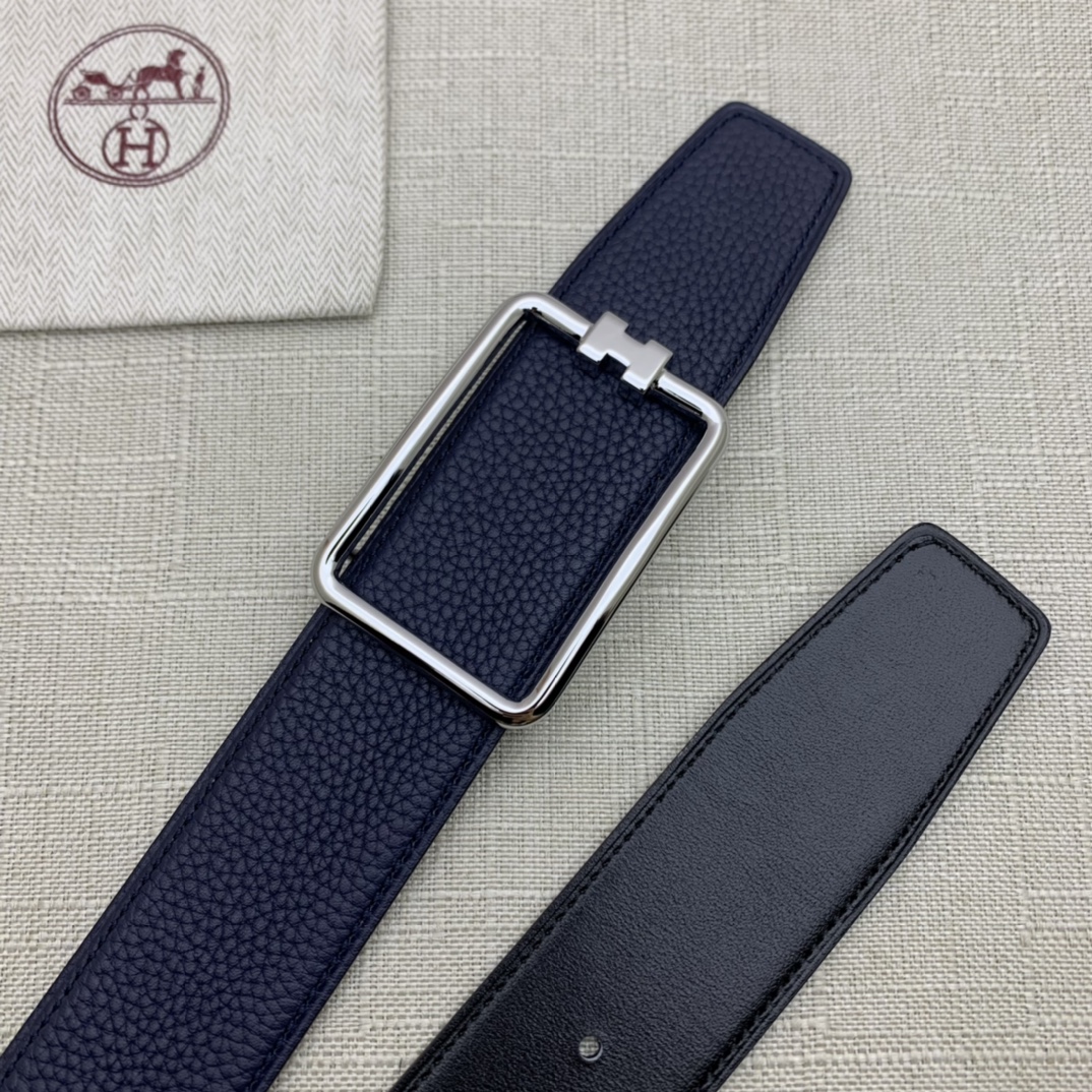 Hermès Male Leather Belt Top Grain Leather Black 38mm-m