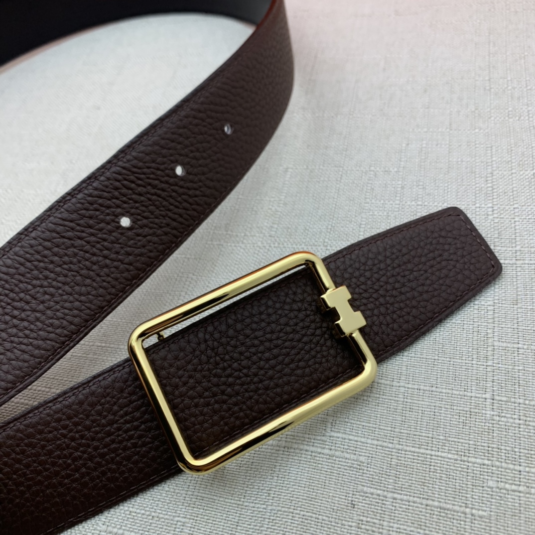 Hermès Male Leather Belt Top Grain Leather Black 38mm-m